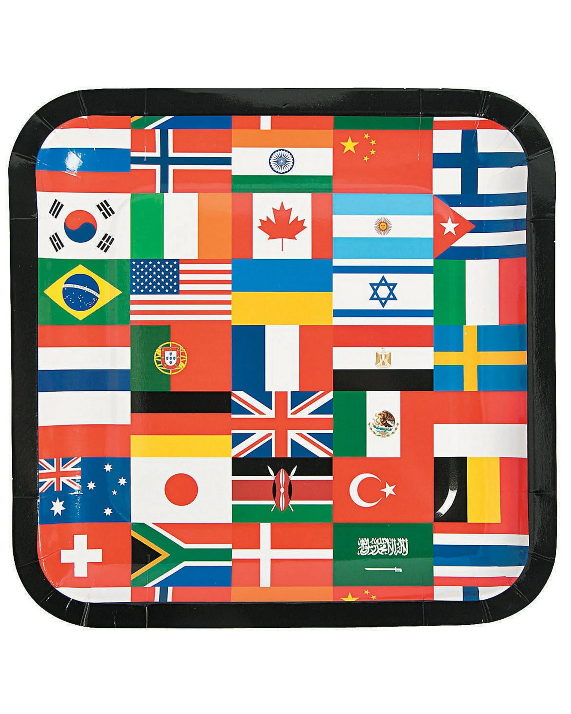 1 Partyrama Flags Of The World Large Paper Plates Pack of 8, 1 of 1