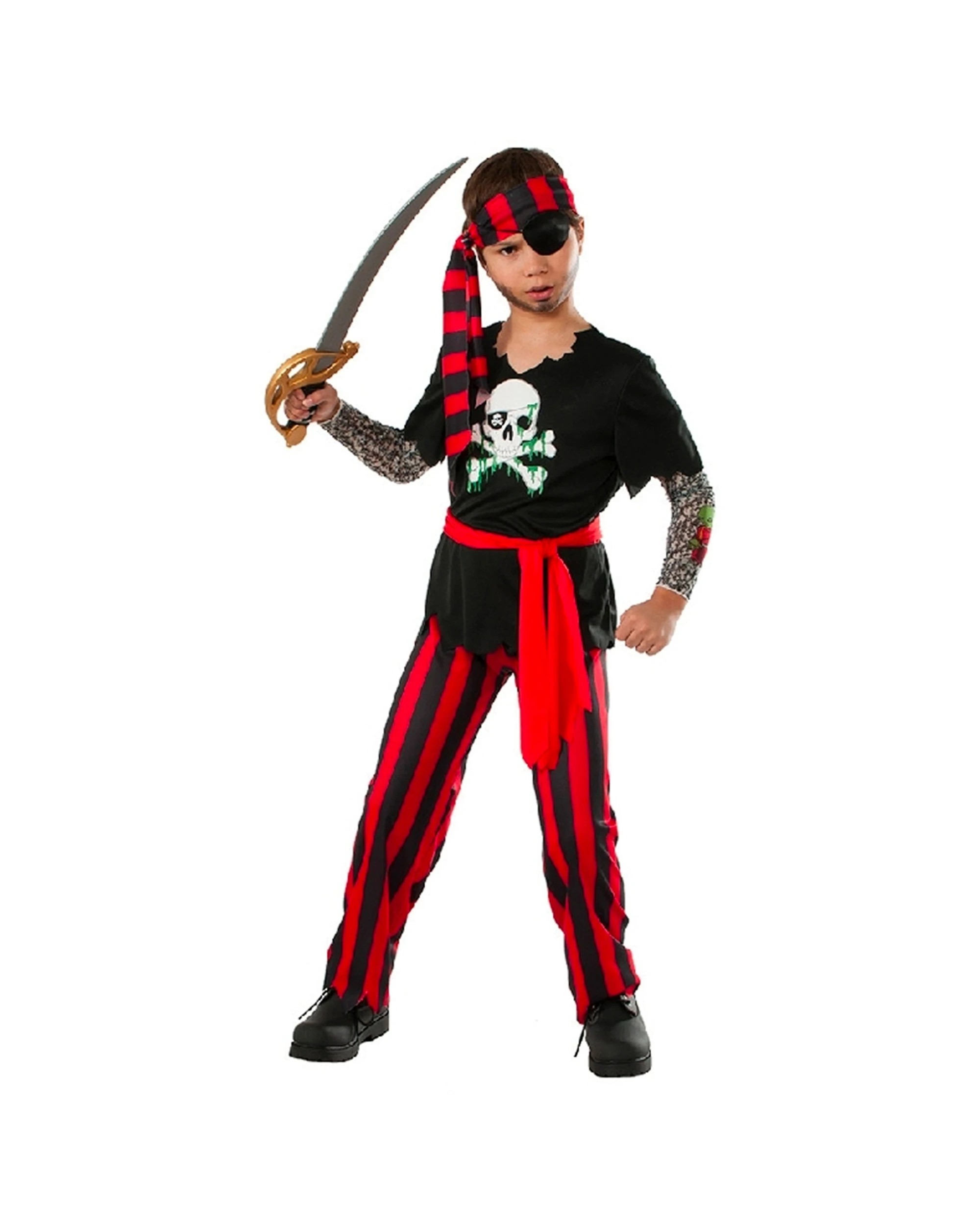 1 Rubies Tattooed Pirate Boys Dress Up Costume Size L - Multi, 1 of 3