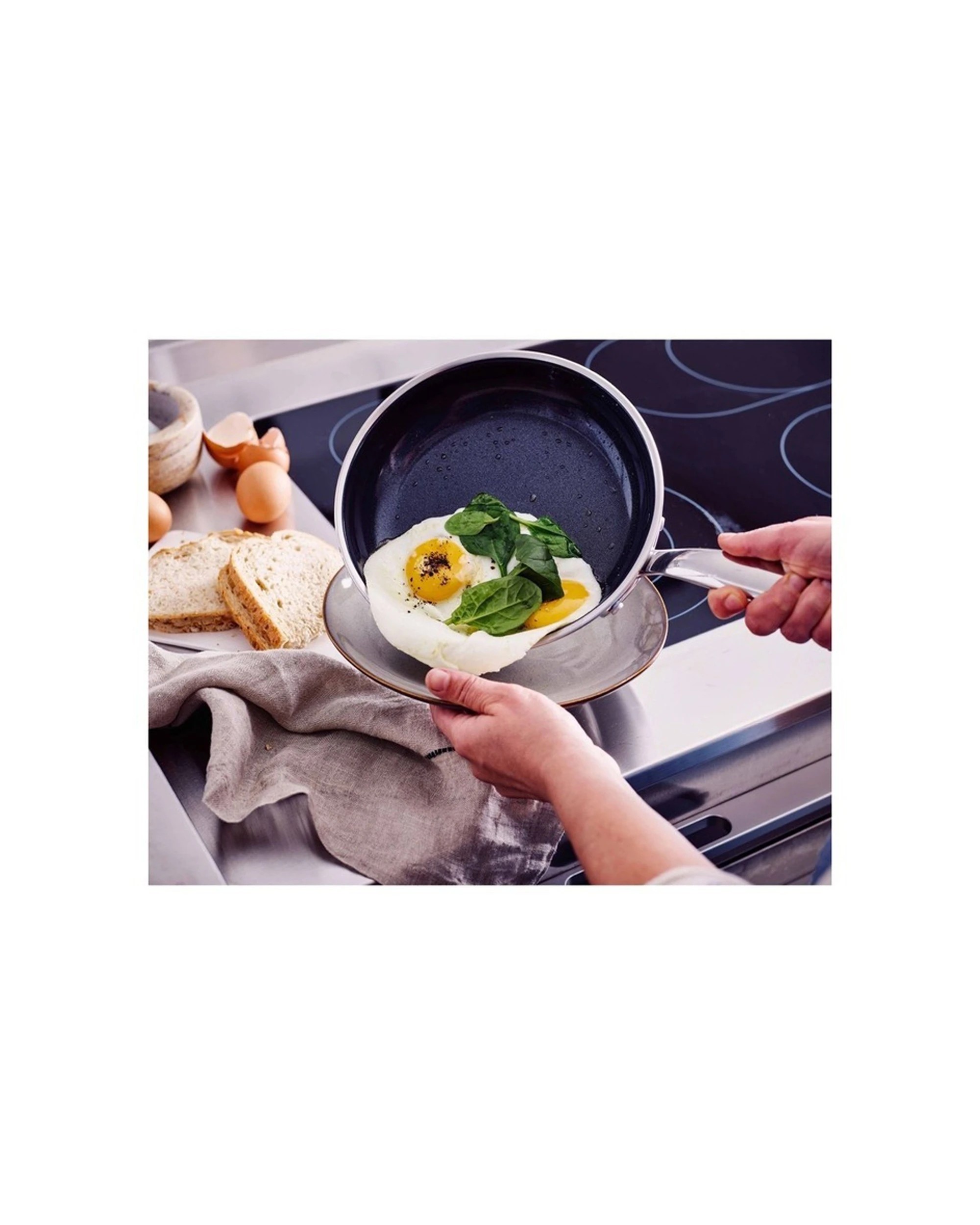 3 Greenpan Premiere Stainless Steel Open Frypan Home Kitchen Cookware 30cm - Silver, 3 of 5
