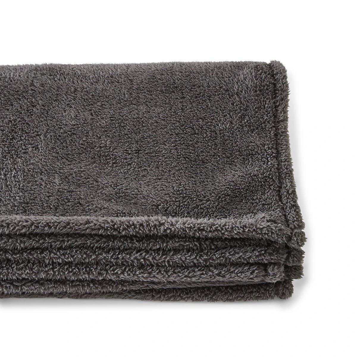6 Teddy Fleece Throw - Charcoal, 6 of 6