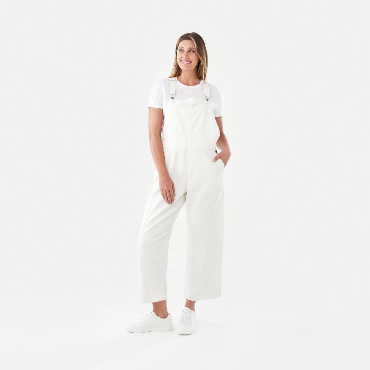 1 Sleeveless Cargo Dungarees Ecru, 1 of 8