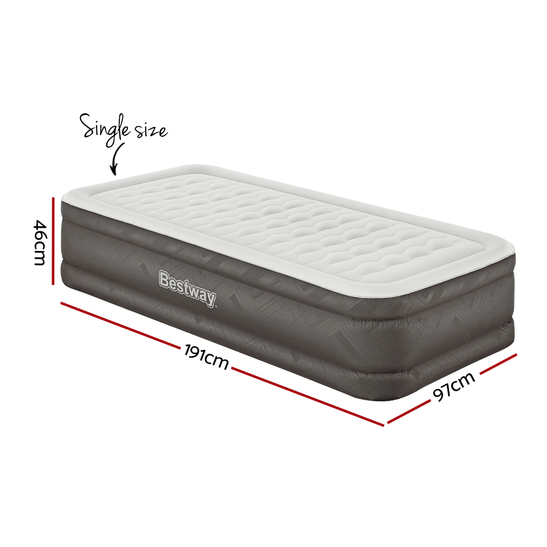 2 Bestway Air Mattress Single Inflatable Bed 46cm Airbed - Multi, 2 of 2