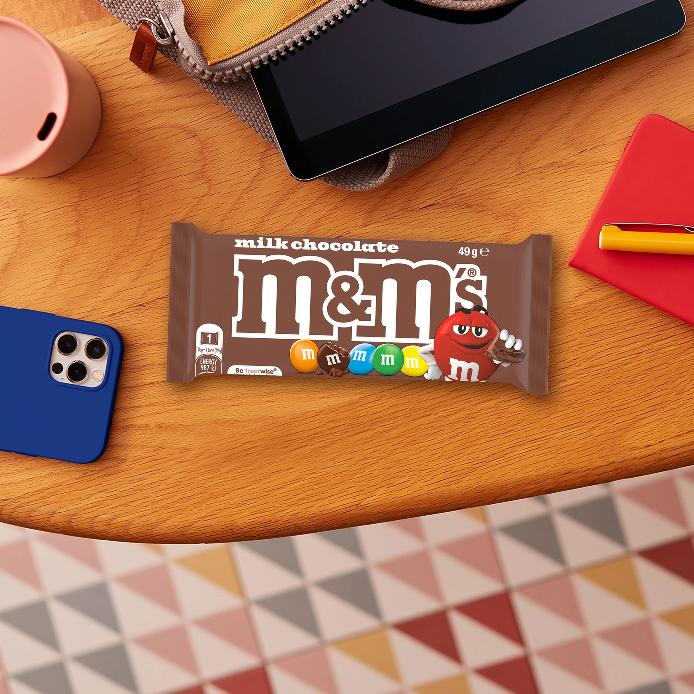 3 M&M's Milk Chocolate Singles Bag 49g, 3 of 6