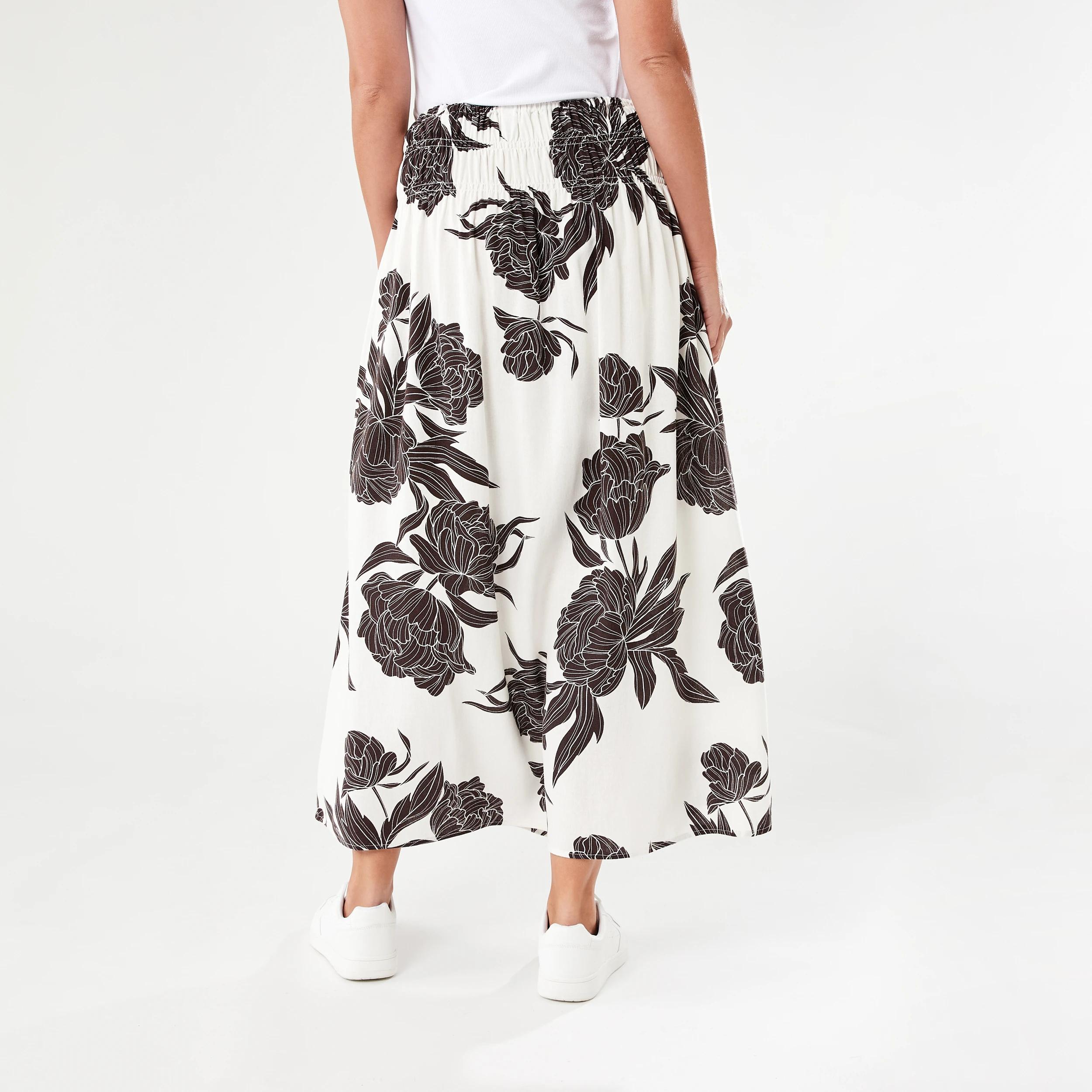3 Gathered Maxi Skirt CHOCOLATE FLORAL, 3 of 4