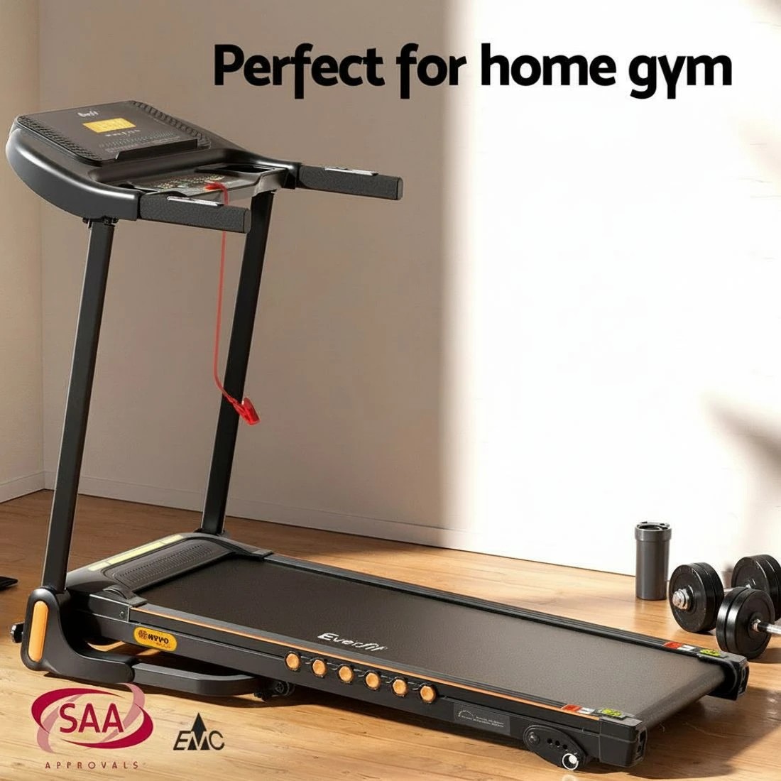4 Everfit Treadmill Electric Home Gym Fitness Exercise Equipment Incline - Black, 4 of 7