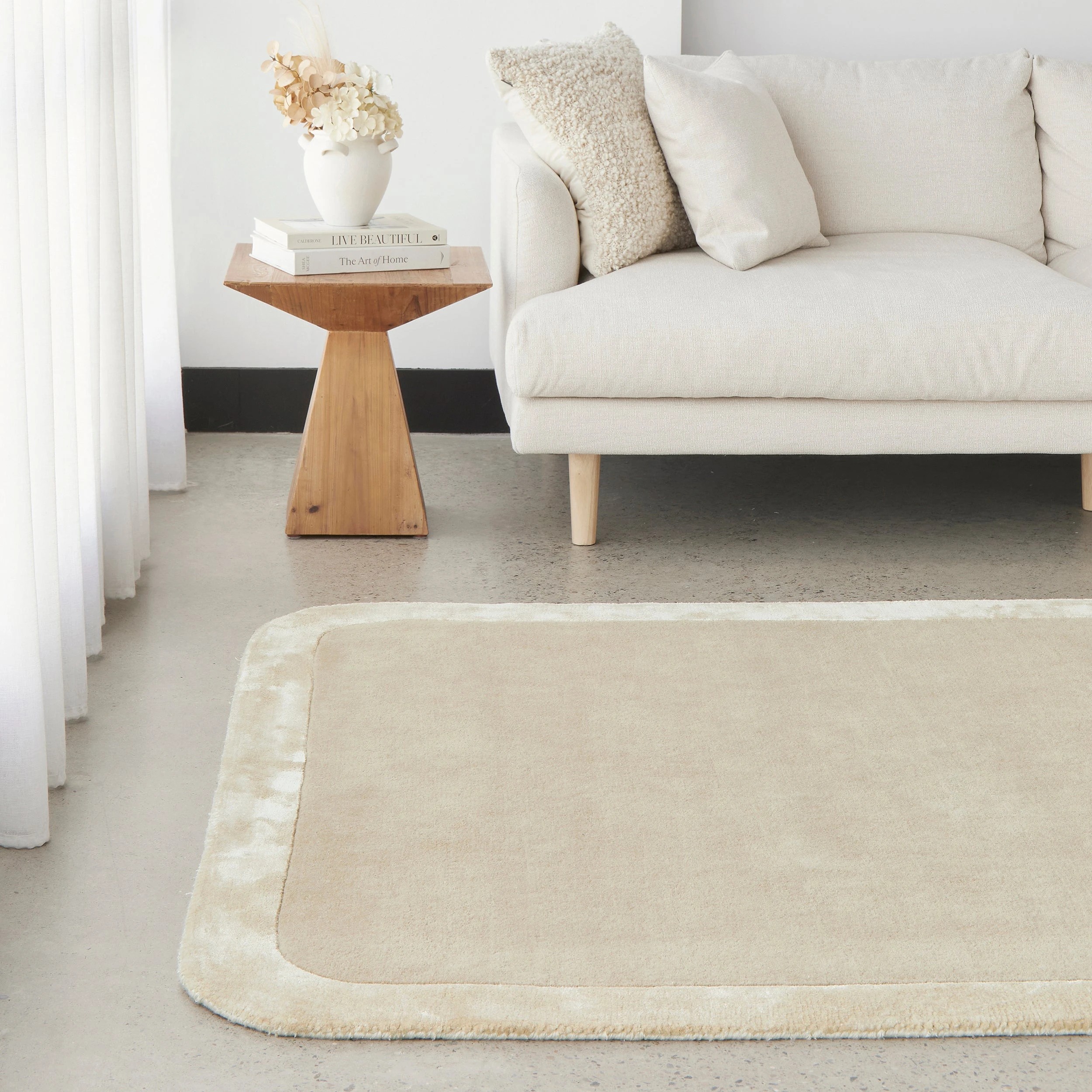 2 Common Ground Rugs Nexus Husk 280x190cm - Large Hand Tufted Rug - Beige, 2 of 7