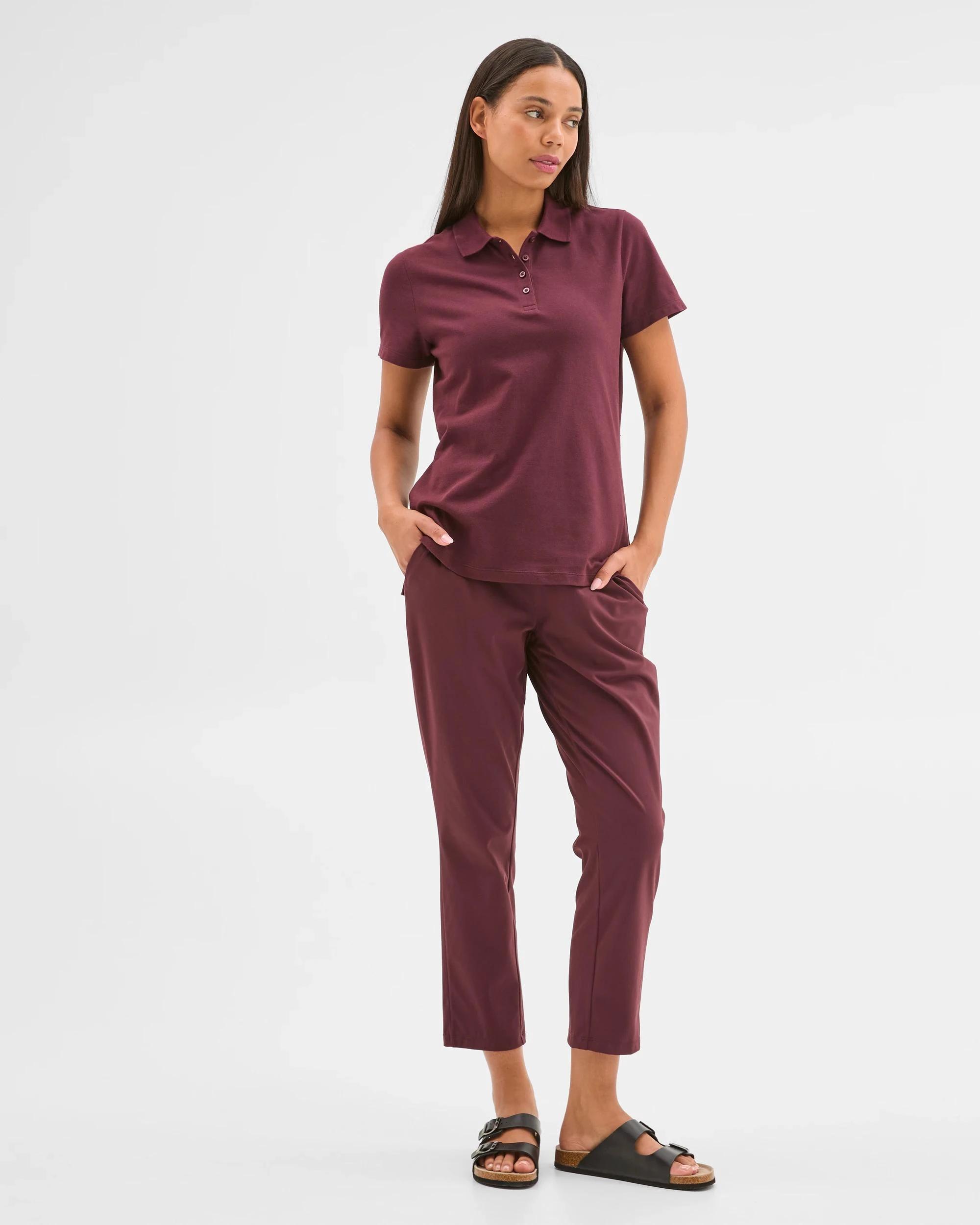 2 Target Active Australian Cotton Polo T-Shirt WINE, 2 of 7