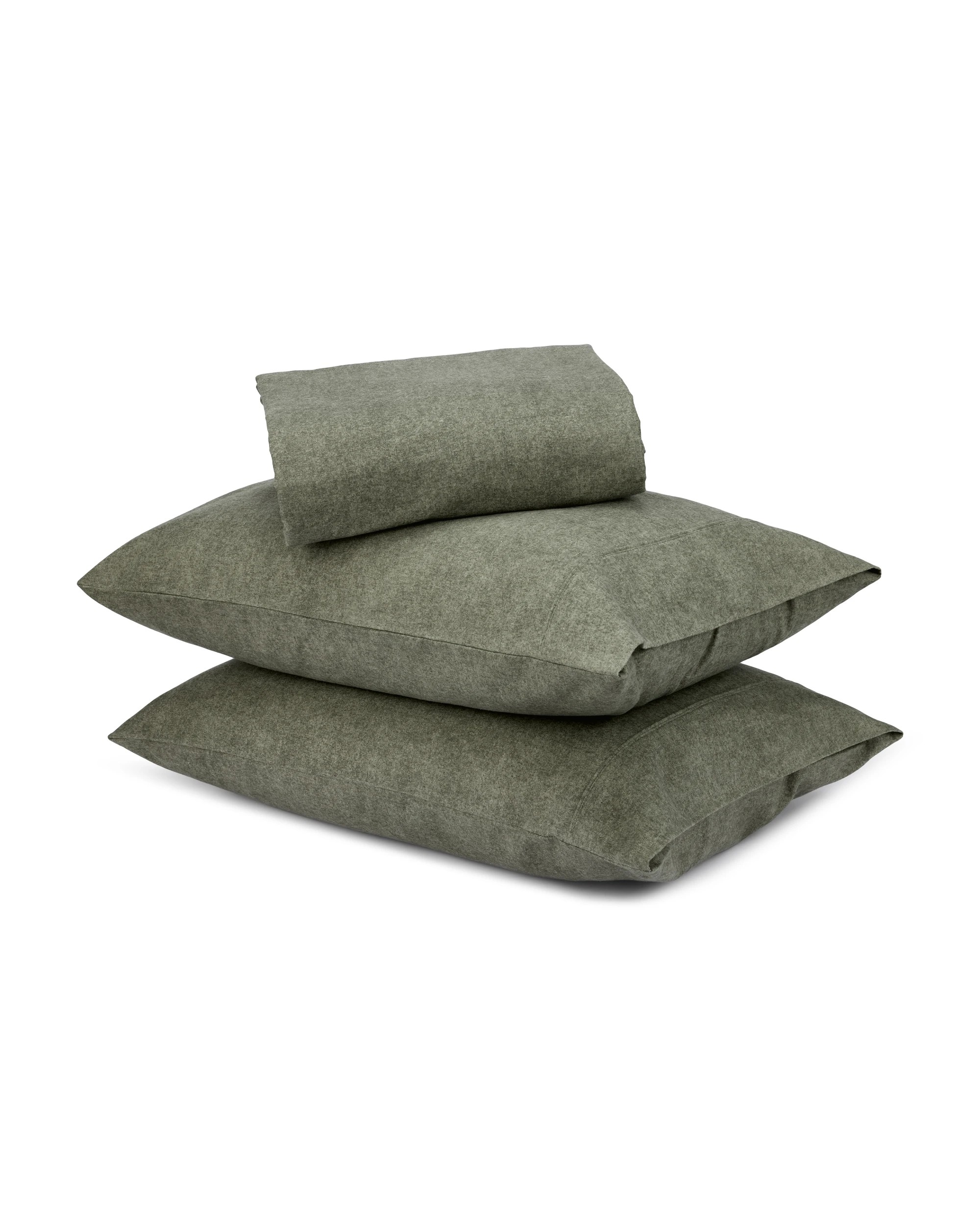 1 Marle Cotton Flannelette Sheet Set - Double Bed, Green, 1 of 7