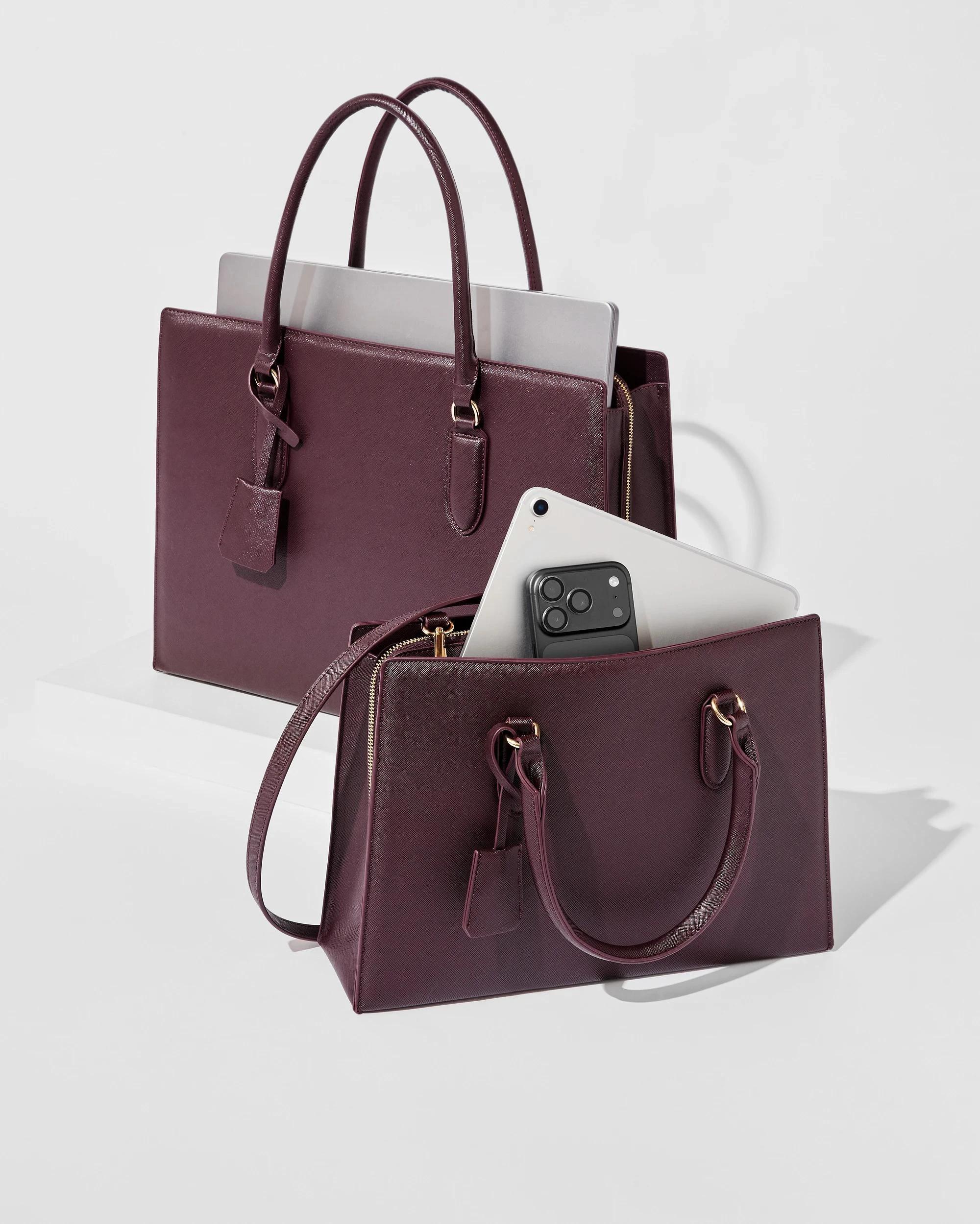 3 Target Large Structured Work Tote Bag BURGUNDY, 3 of 3