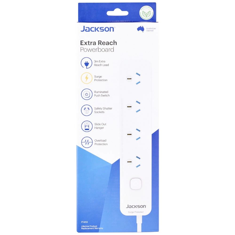 4 Jackson 4 Way 3m Surge Protected Powerboard, 4 of 5