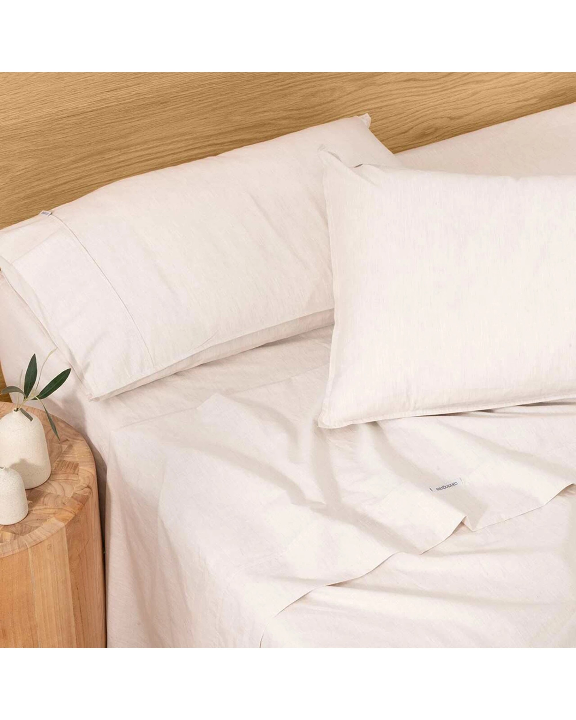 4 Canningvale Vintage Softwash 100 Percent Cotton Oatmeal MElange Sheet Set - King Bed - Beige, 4 of 4