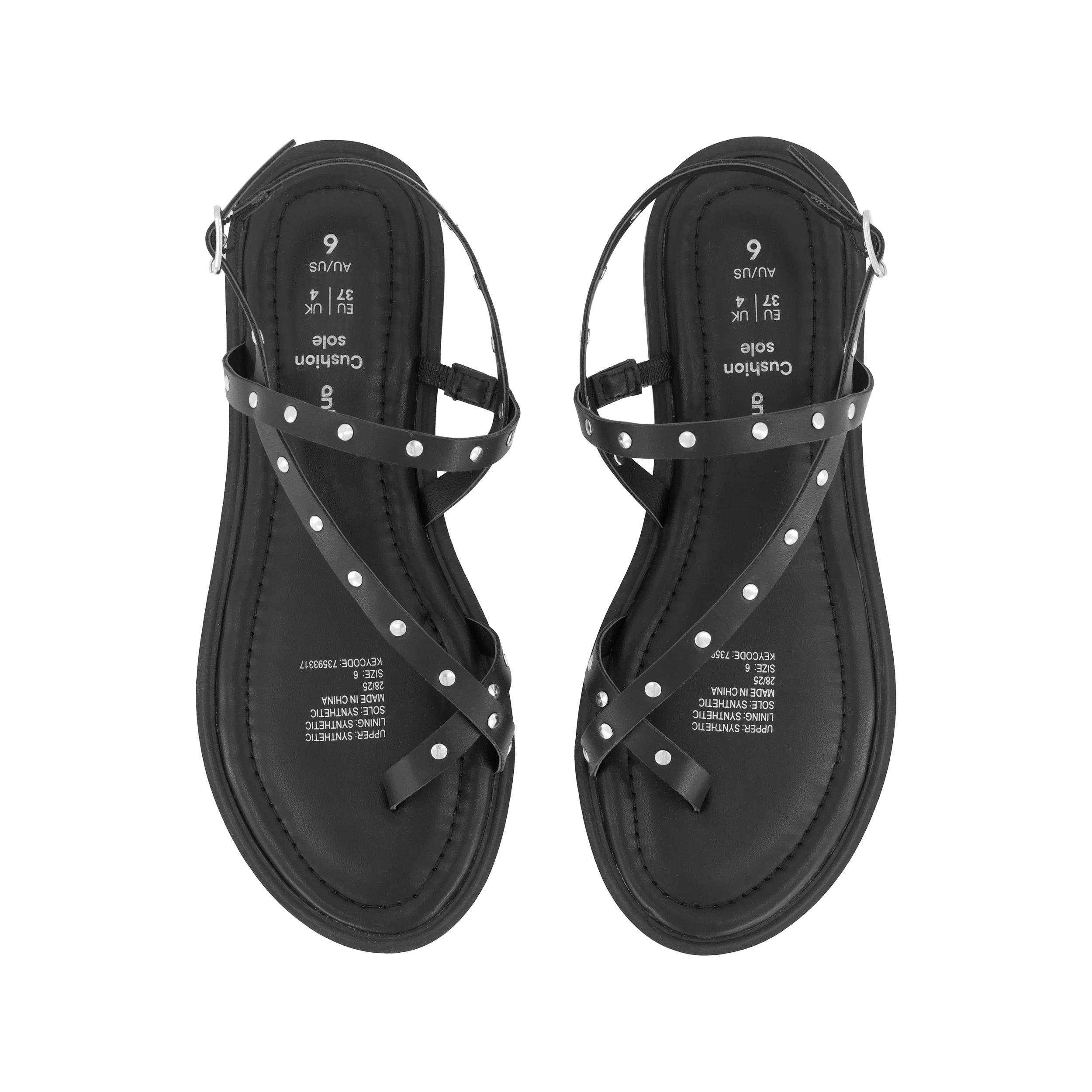 3 Strappy Studded Sandals Black, 3 of 3