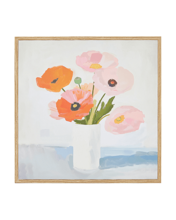 Poppies Vase Framed Canvas