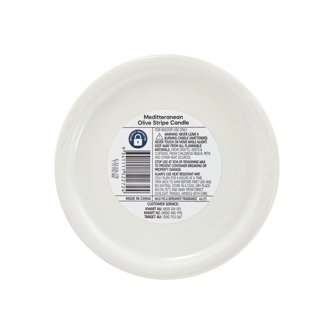 6 Mediterranean Olive Stripe Candle, 6 of 6