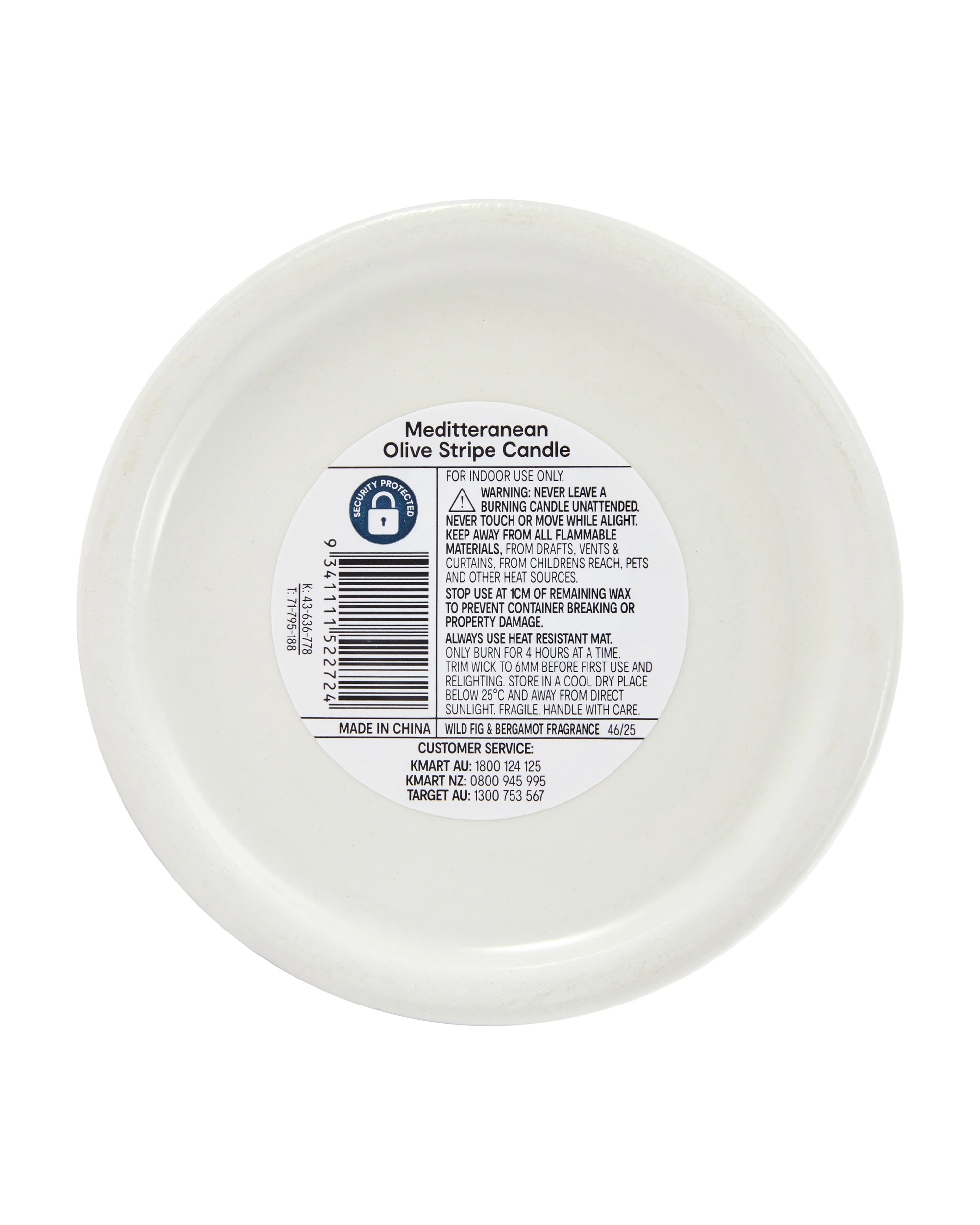 6 Mediterranean Olive Stripe Candle, 6 of 6