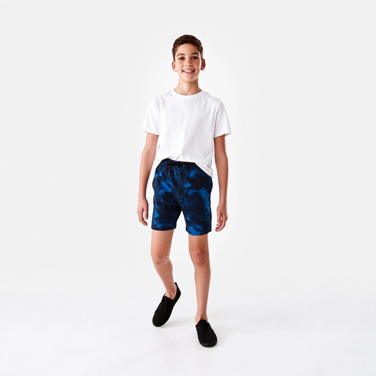 6 All Over Print Knit Shorts Blue Dye, 6 of 9