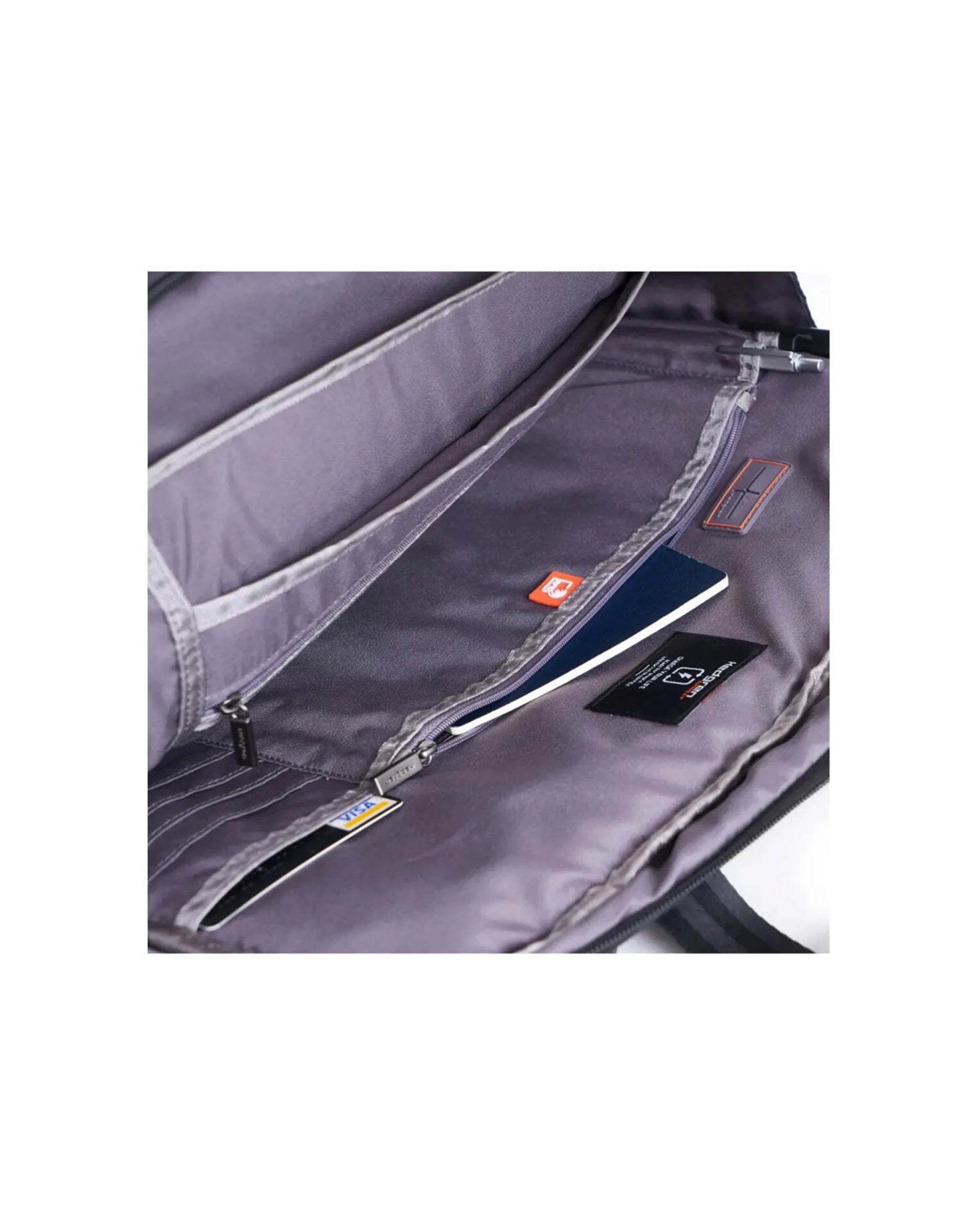 4 Hedgren HITCH 3-Way Briefcase Backpack with RFID Fits 15in Lockable Zippers Bag Camo Print - Grey, 4 of 6