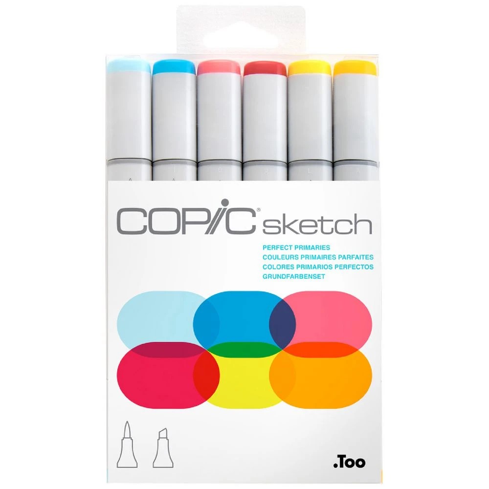 1 Copic Sketch Marker Set Primaries 6 Pack, 1 of 4