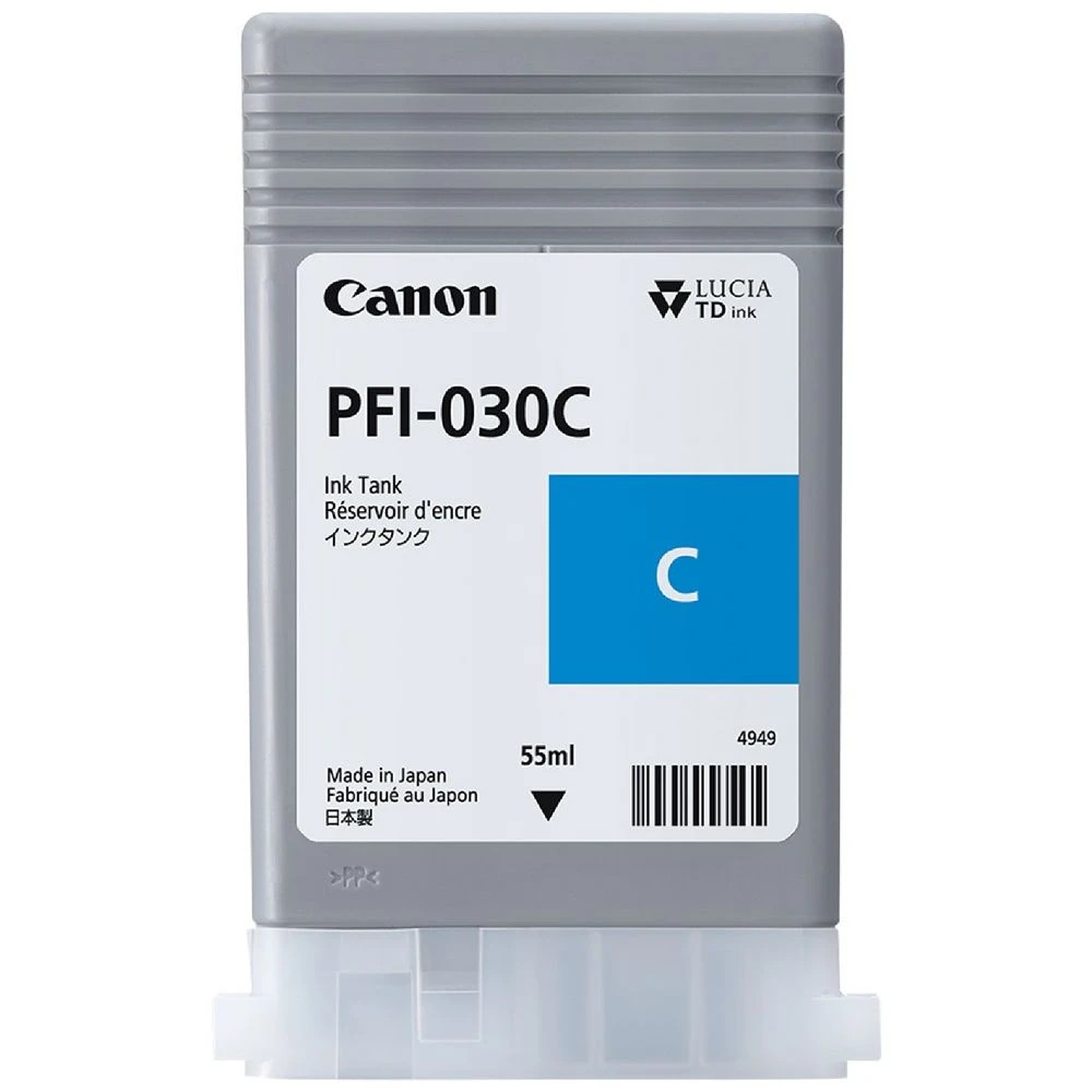 1 Canon PFI-030 Ink Cartridge 55mL Cyan, 1 of 2