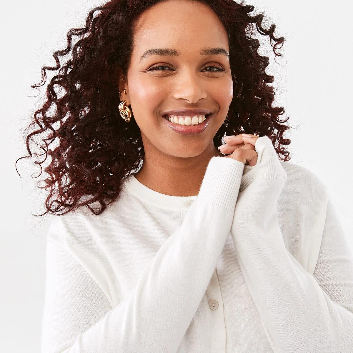 5 Lightweight Crew Neck Cardigan WHITE, 5 of 7