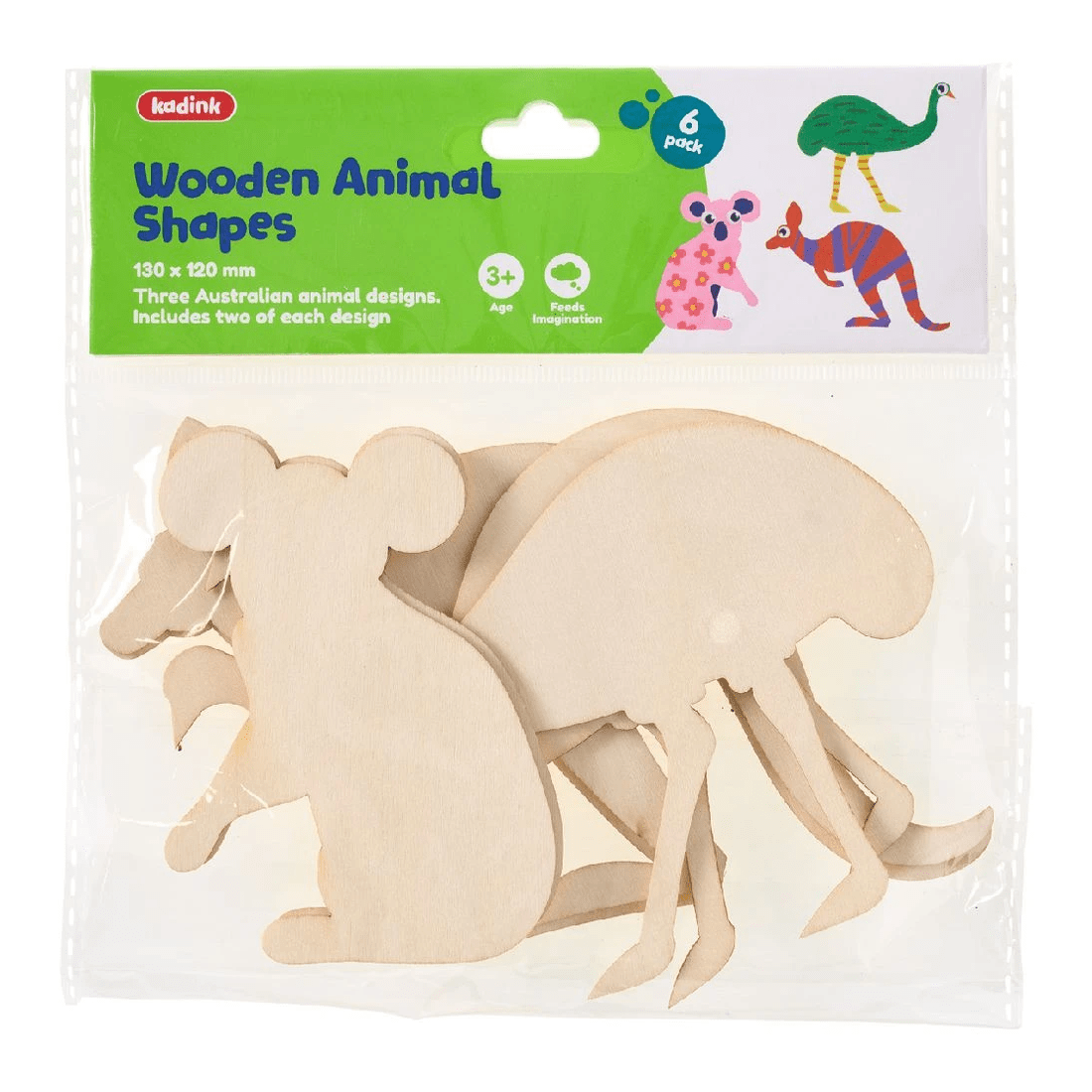 1 Kadink Wooden Shapes Animals 6 Pack, 1 of 5