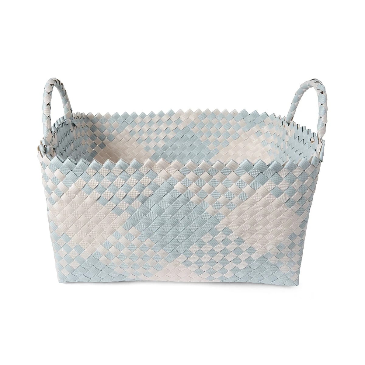 3 Rectangle Check Plastic Basket - Blue, 3 of 7