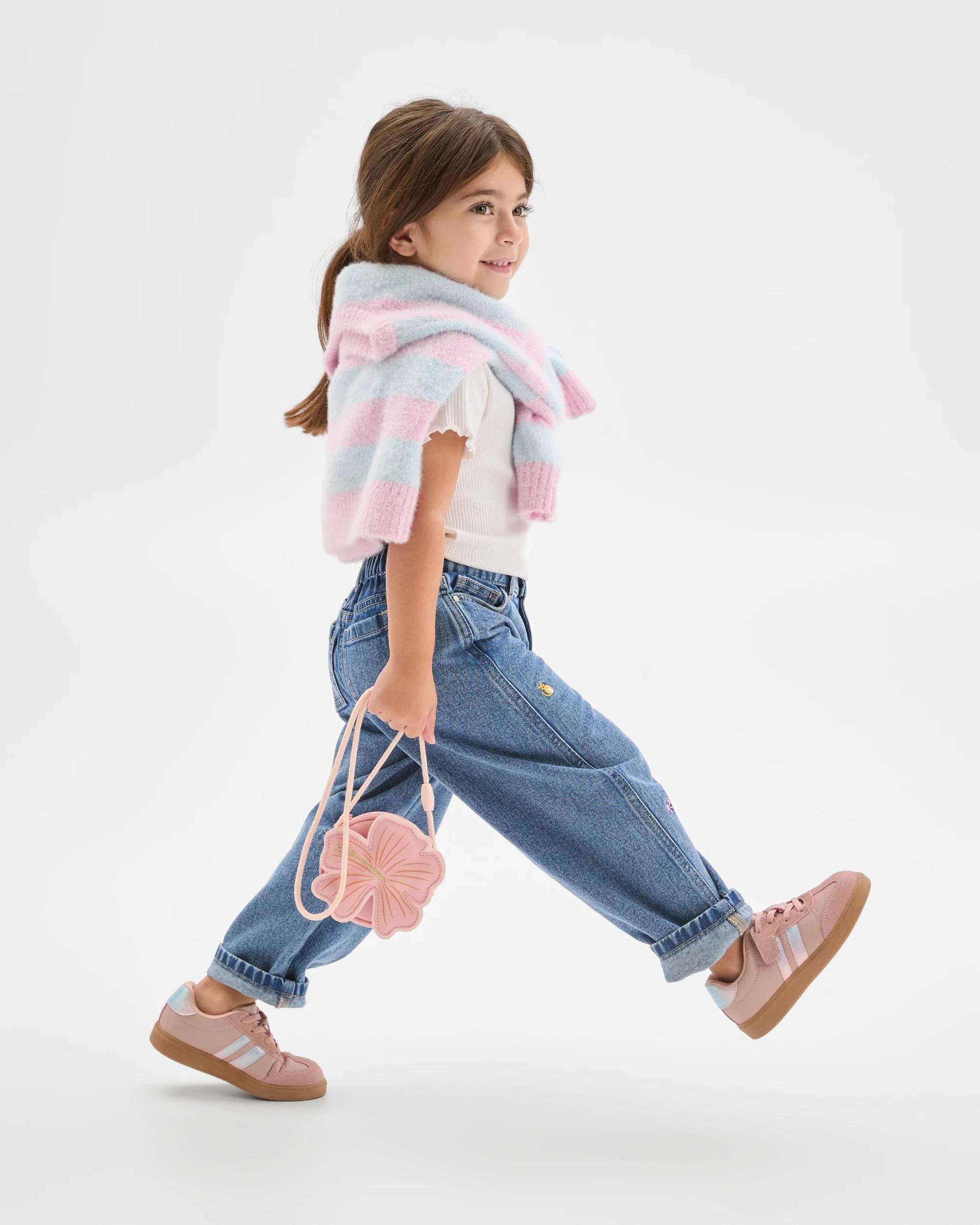 2 Target Kids Embroidered Barrel Leg Denim Jeans BLUE, 2 of 6