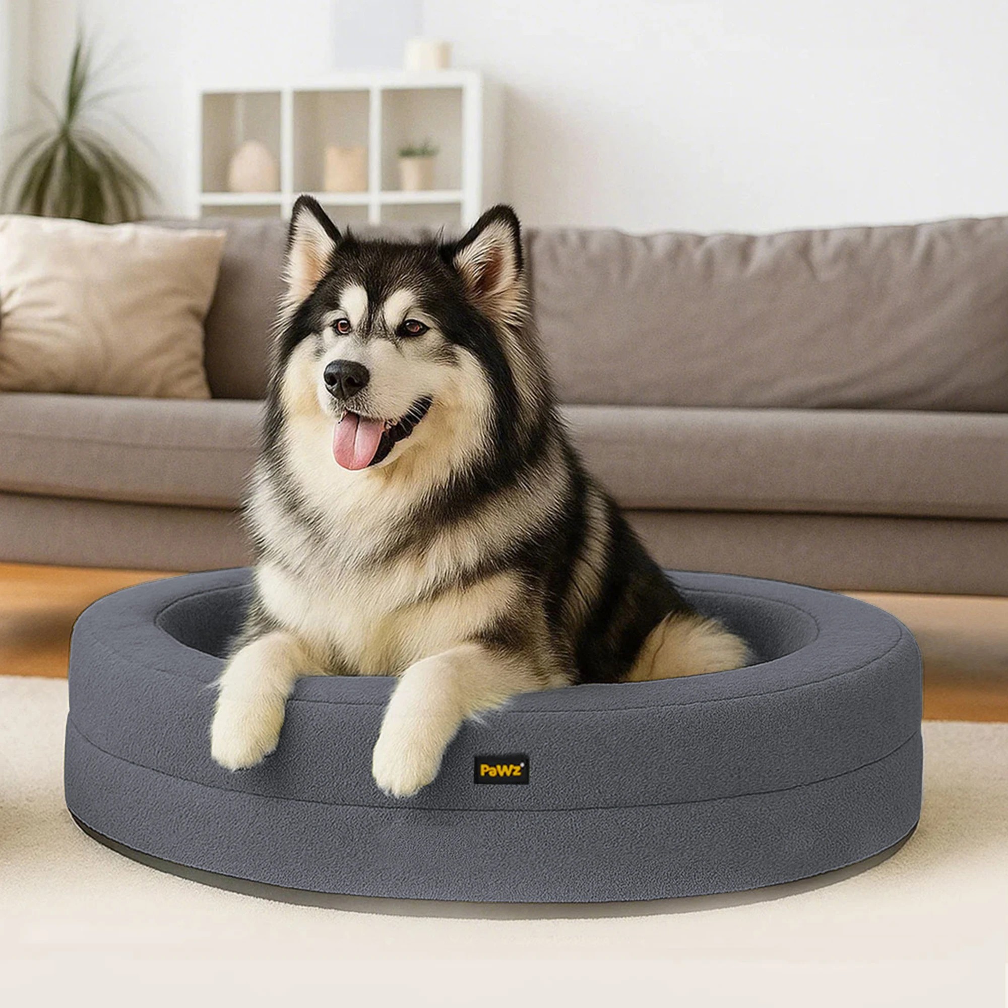 8 Pawz Washable Round Pet Bed  XXL - Grey, 8 of 9