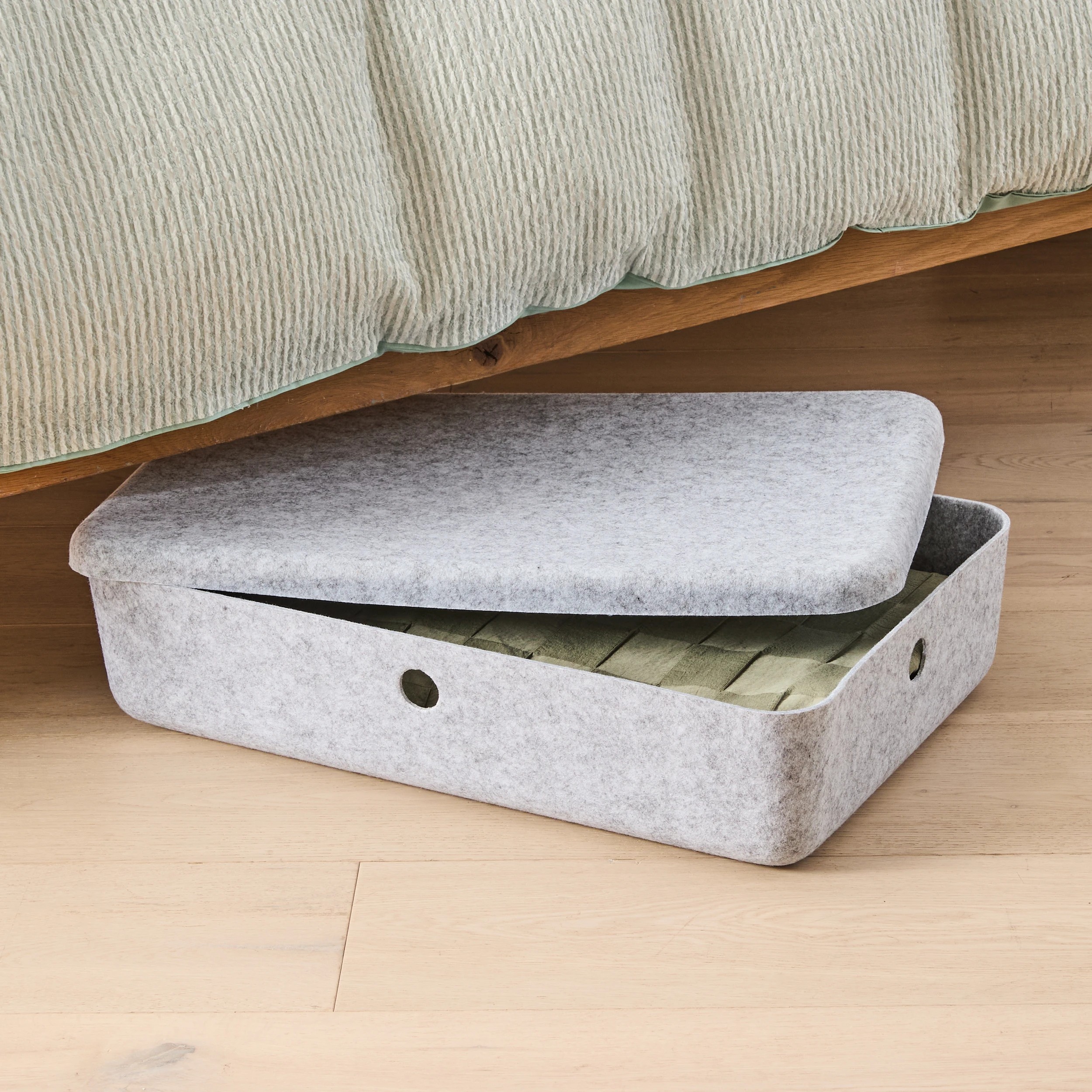 2 Felt Underbed Basket with Lid - Grey, 2 of 10
