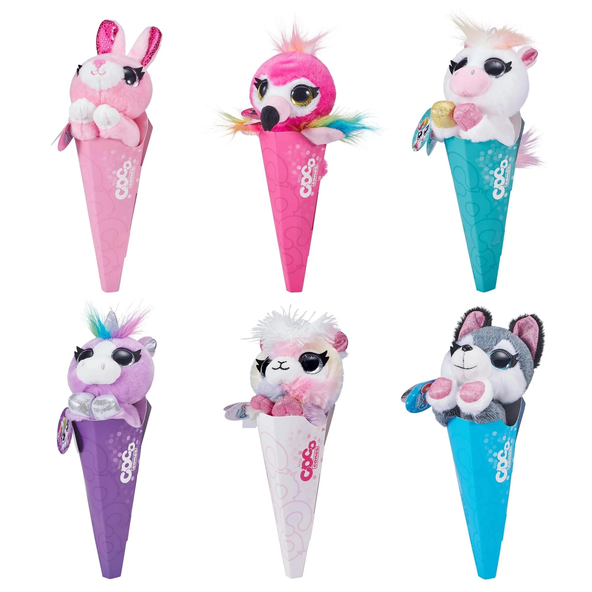 3 Coco Cones Adorable Collectable Plush in a Cone by ZURU - Assorted* - Multi, 3 of 9