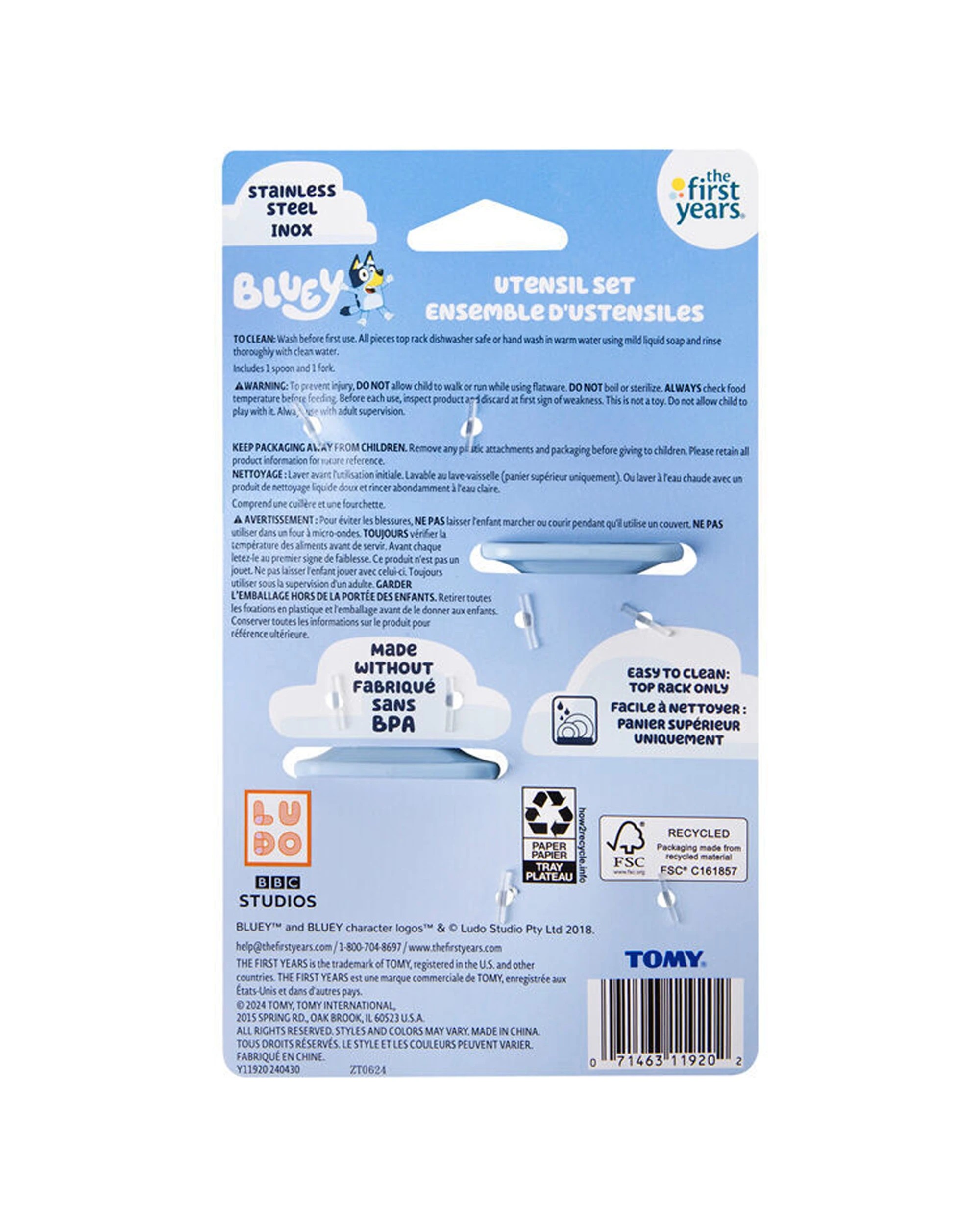 3 The First Years 6x Bluey Toddler Utensils Set With Spoon and Fork 2PK - Multi, 3 of 6