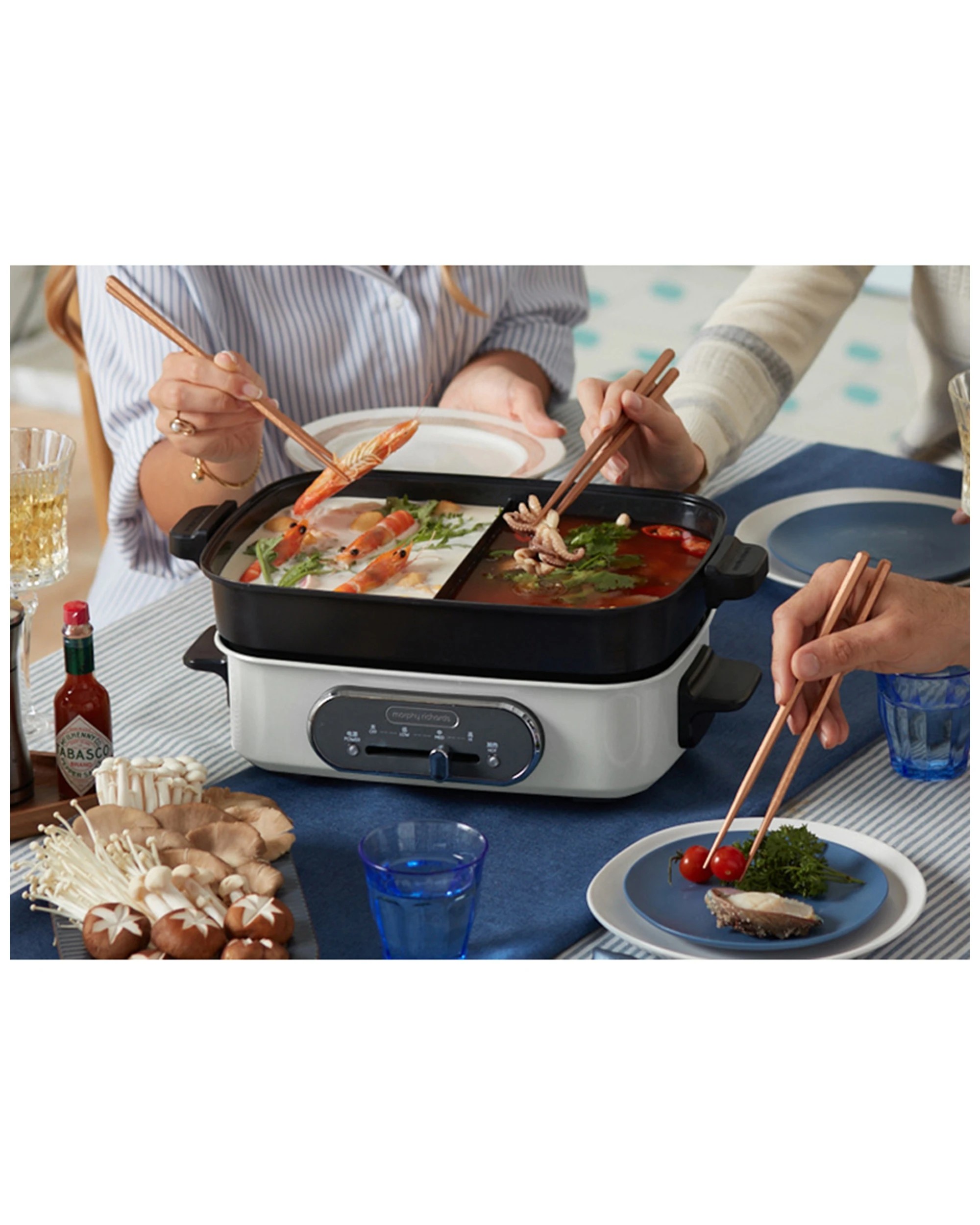4 Morphy Richards 1400w Non-stick Electric Multifunction Hot Pot Cooking Set
 - White, 4 of 5