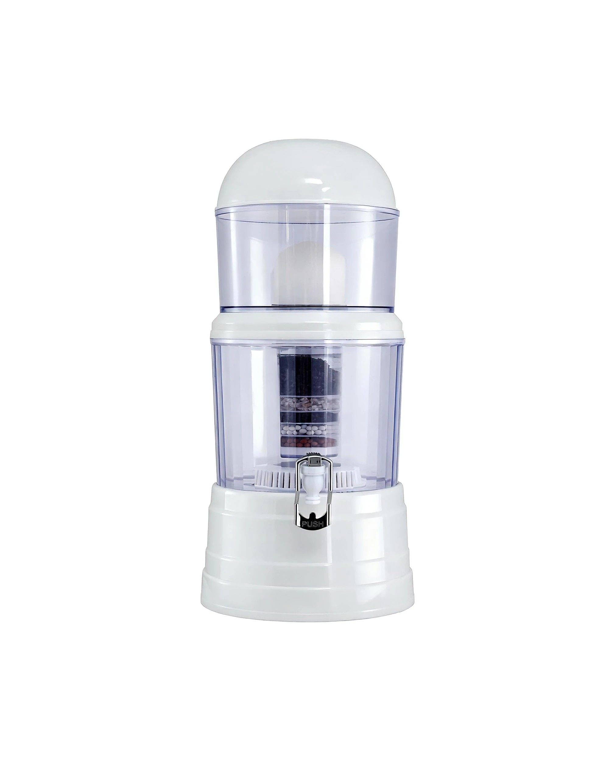 1 Devanti Benchtop Water Filter 14L Gravity Multi-Stage BPA-Free Home Camping - White, 1 of 6