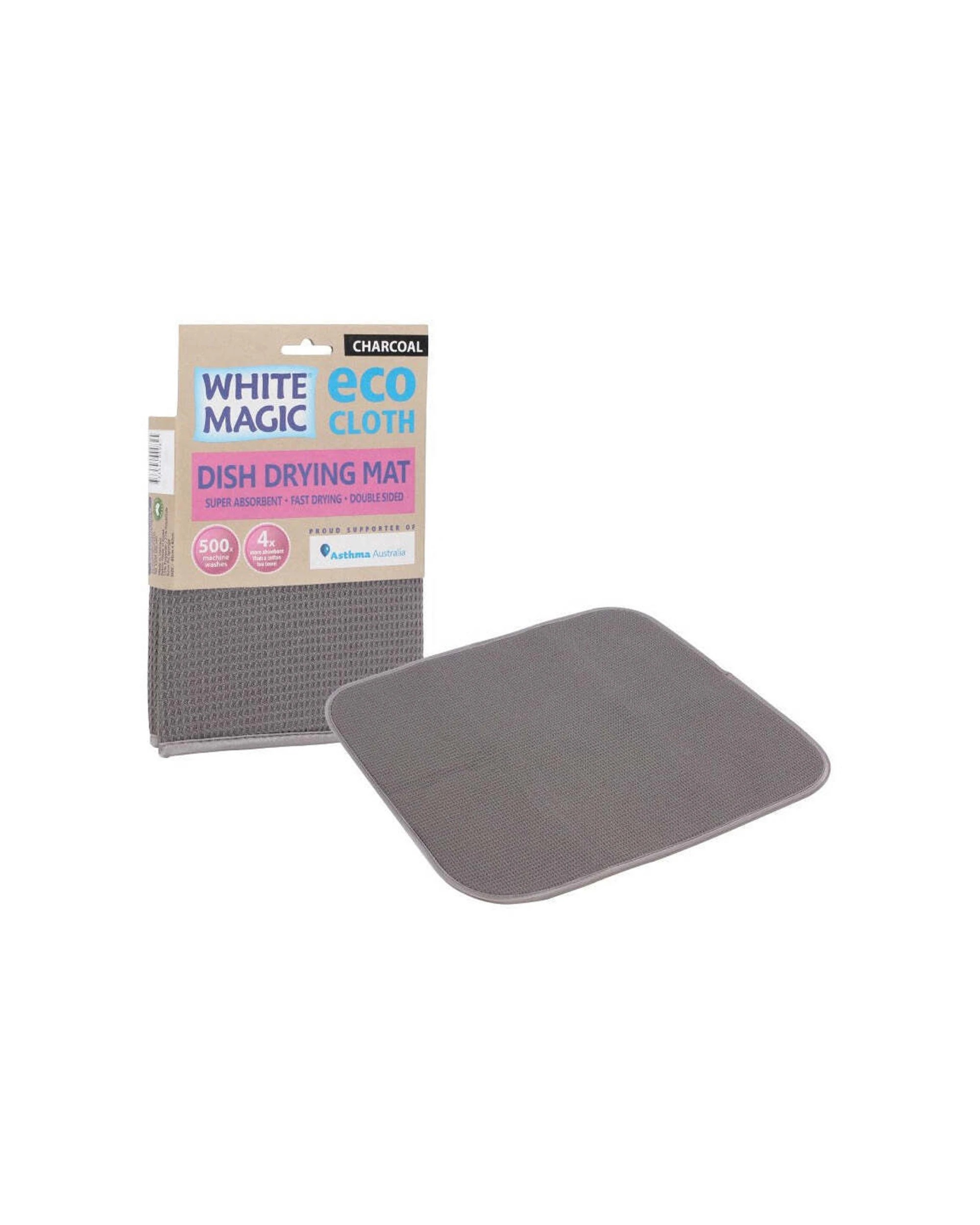 1 White Magic Dish Drying Mat Spoon Fork Drainer Super Absorbent Fast Dry - Charcoal, 1 of 1