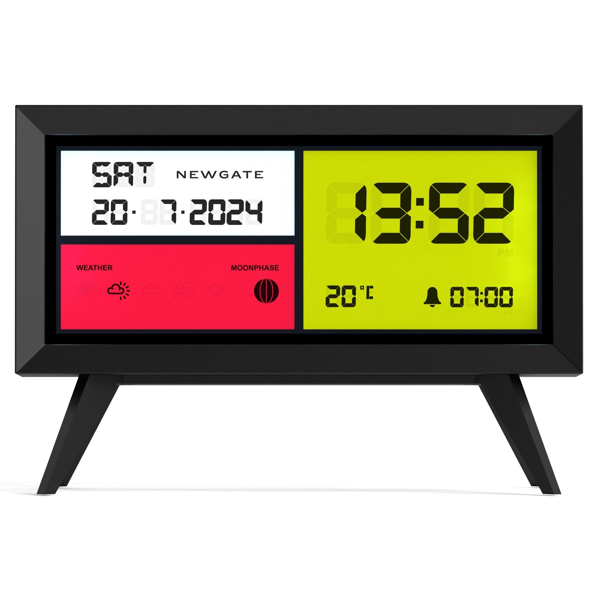 1 Newgate Spectronoma Lcd Alarm Clock - Black, 1 of 6