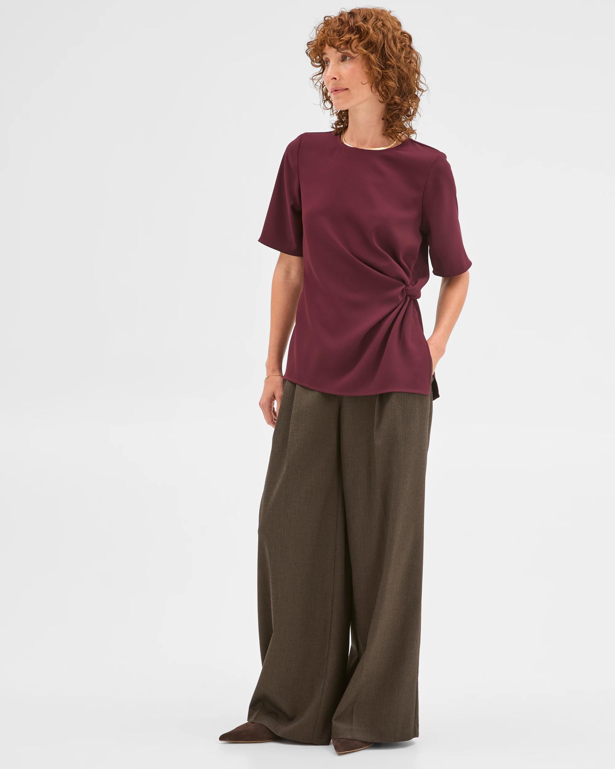 1 Preview Short Sleeve Knot Detail Blouse PINOT, 1 of 7