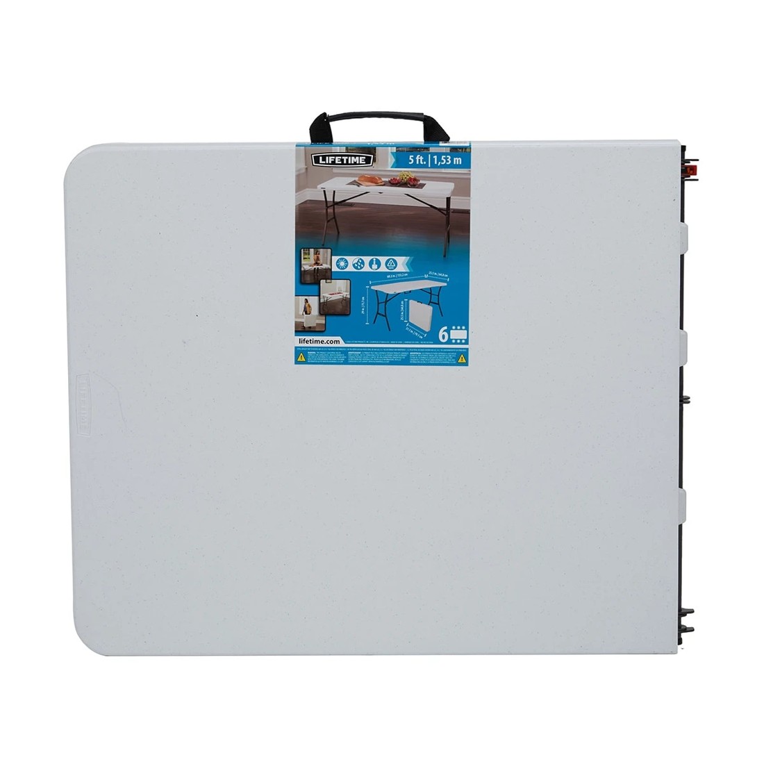 9 Lifetime 5ft. Blowmould Bi-Fold Table, 9 of 10