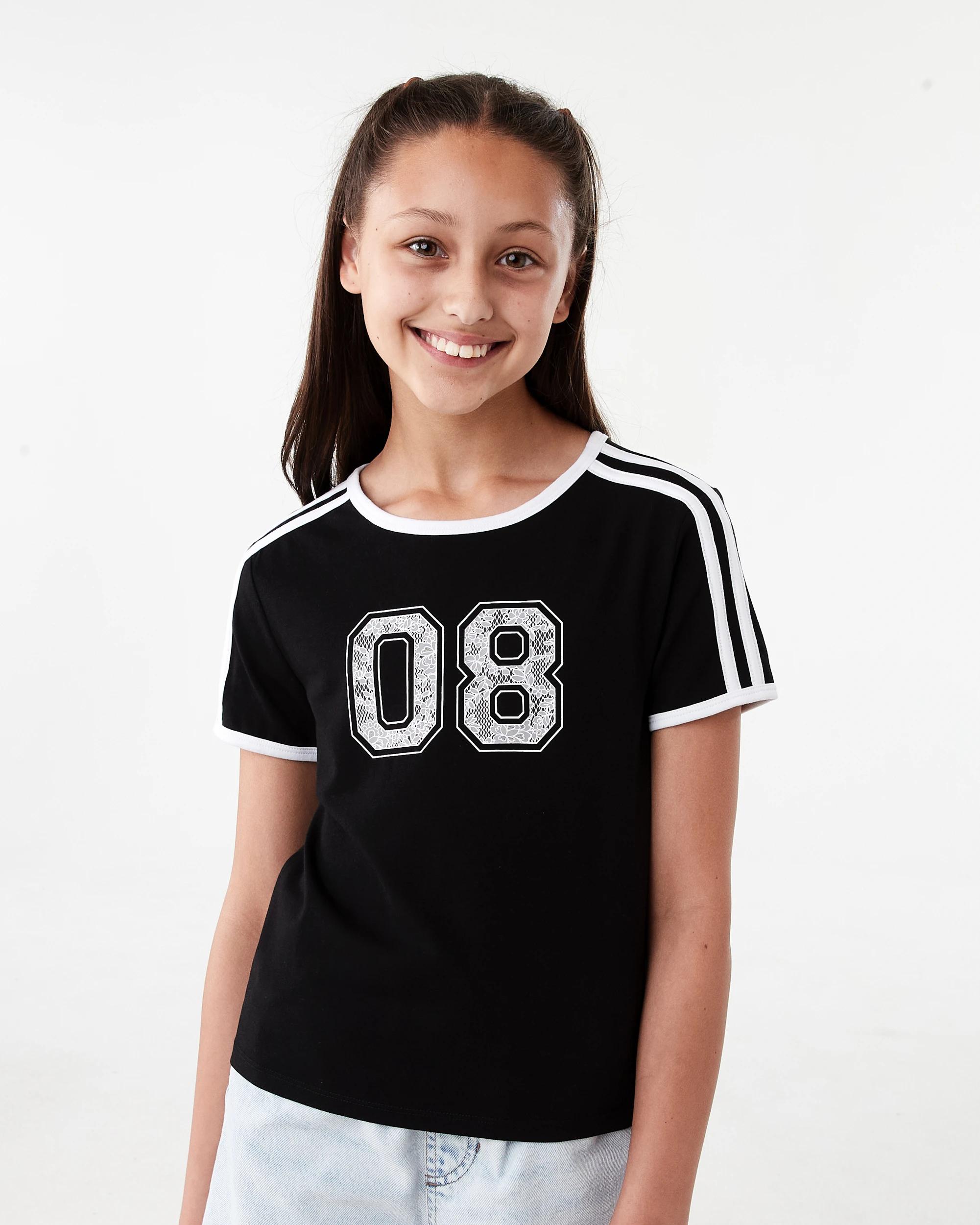 1 Short Sleeve Ringer T-shirt Blk 08, 1 of 8