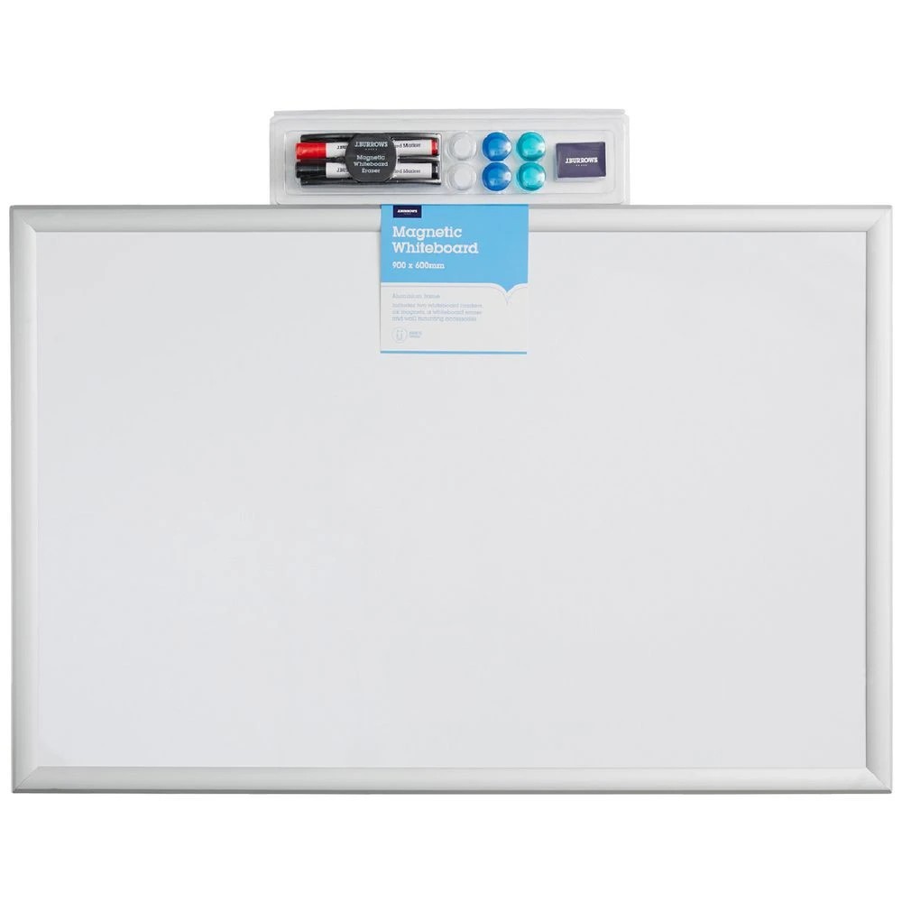 1 J.Burrows Whiteboard and Accessories 900 x 600mm, 1 of 4