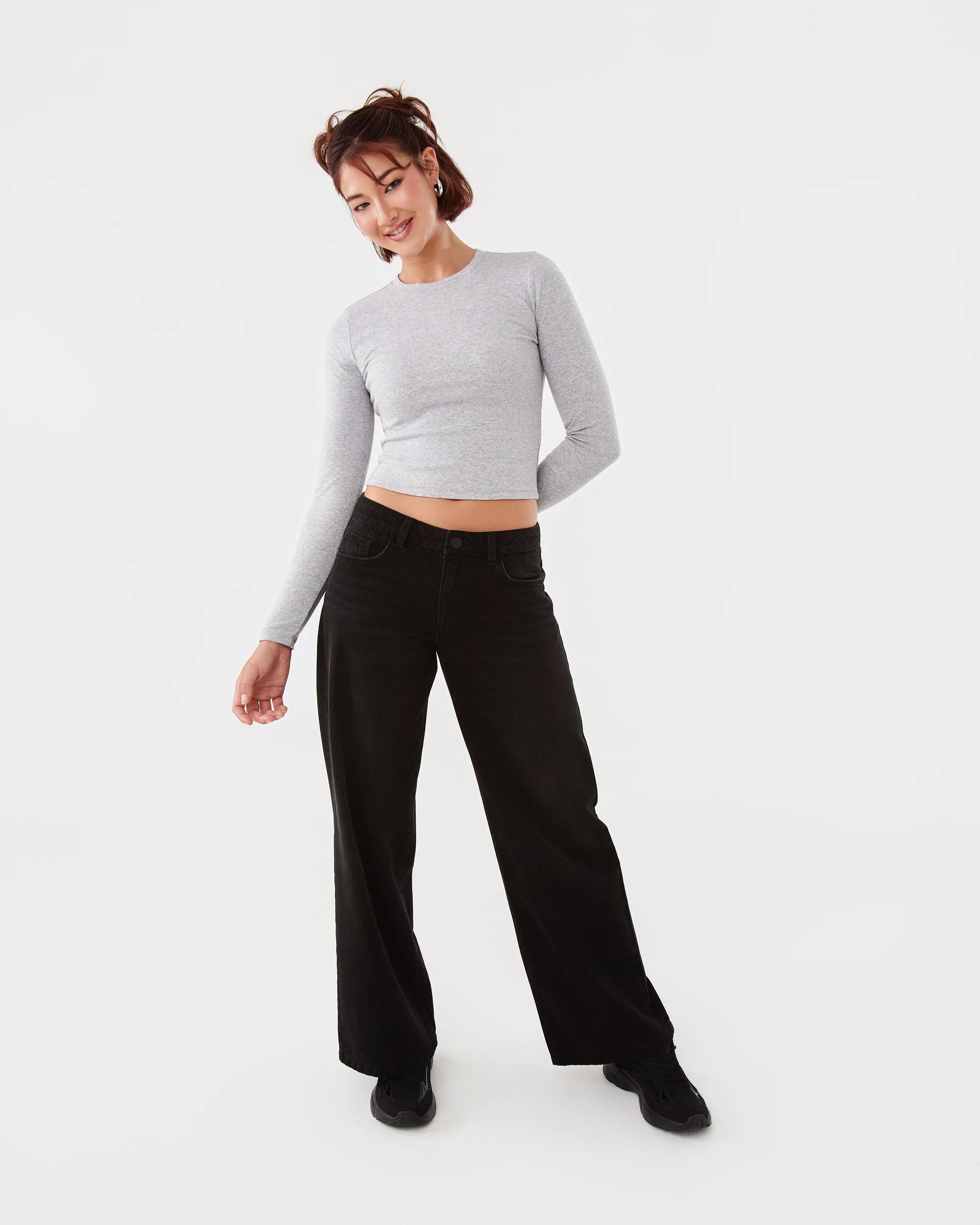 2 Long Sleeve Neat Fit T-shirt Grey Marle, 2 of 6