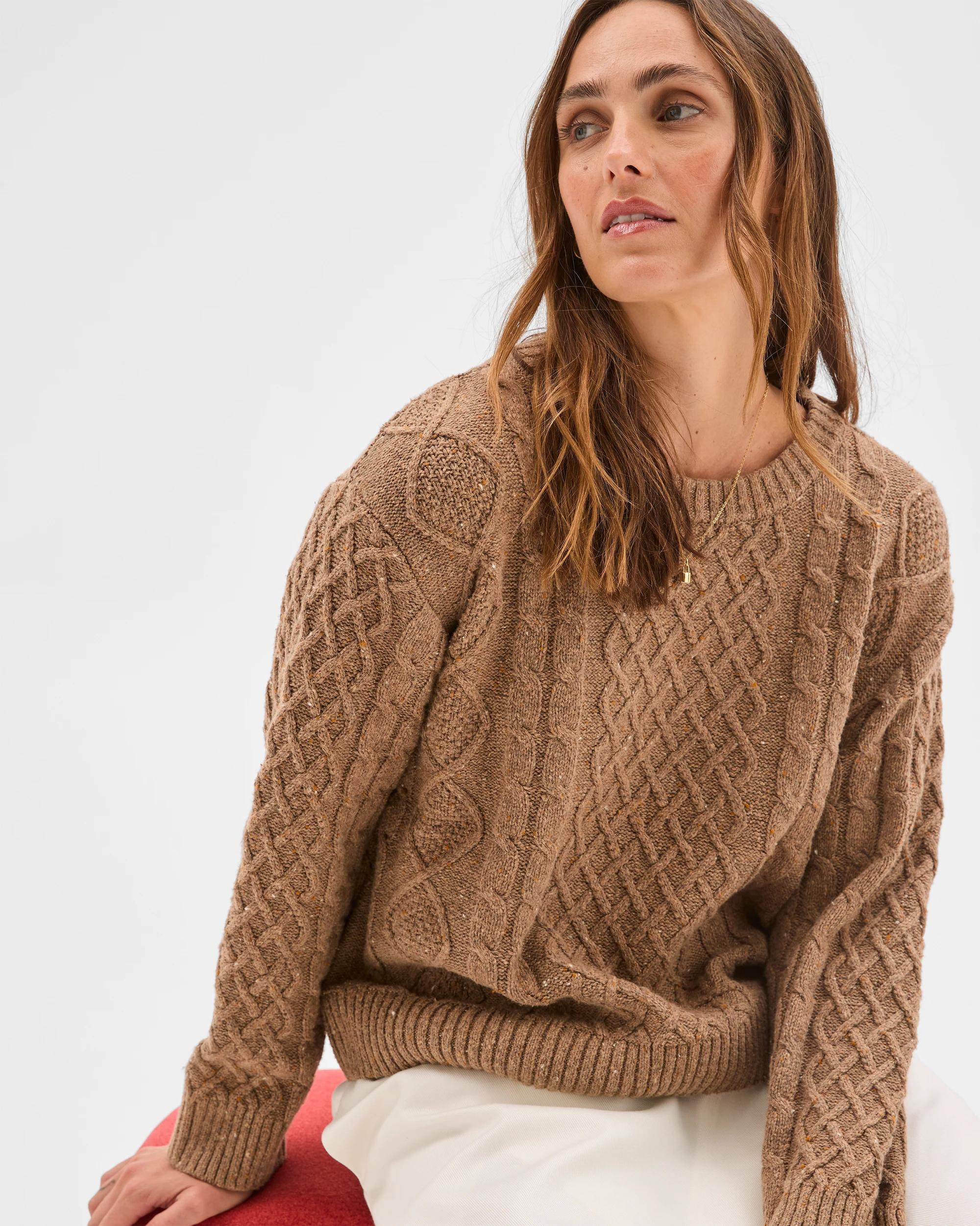 1 Target Woman Australian Cotton Blend Cable Knit Jumper PARTRIDGE, 1 of 8