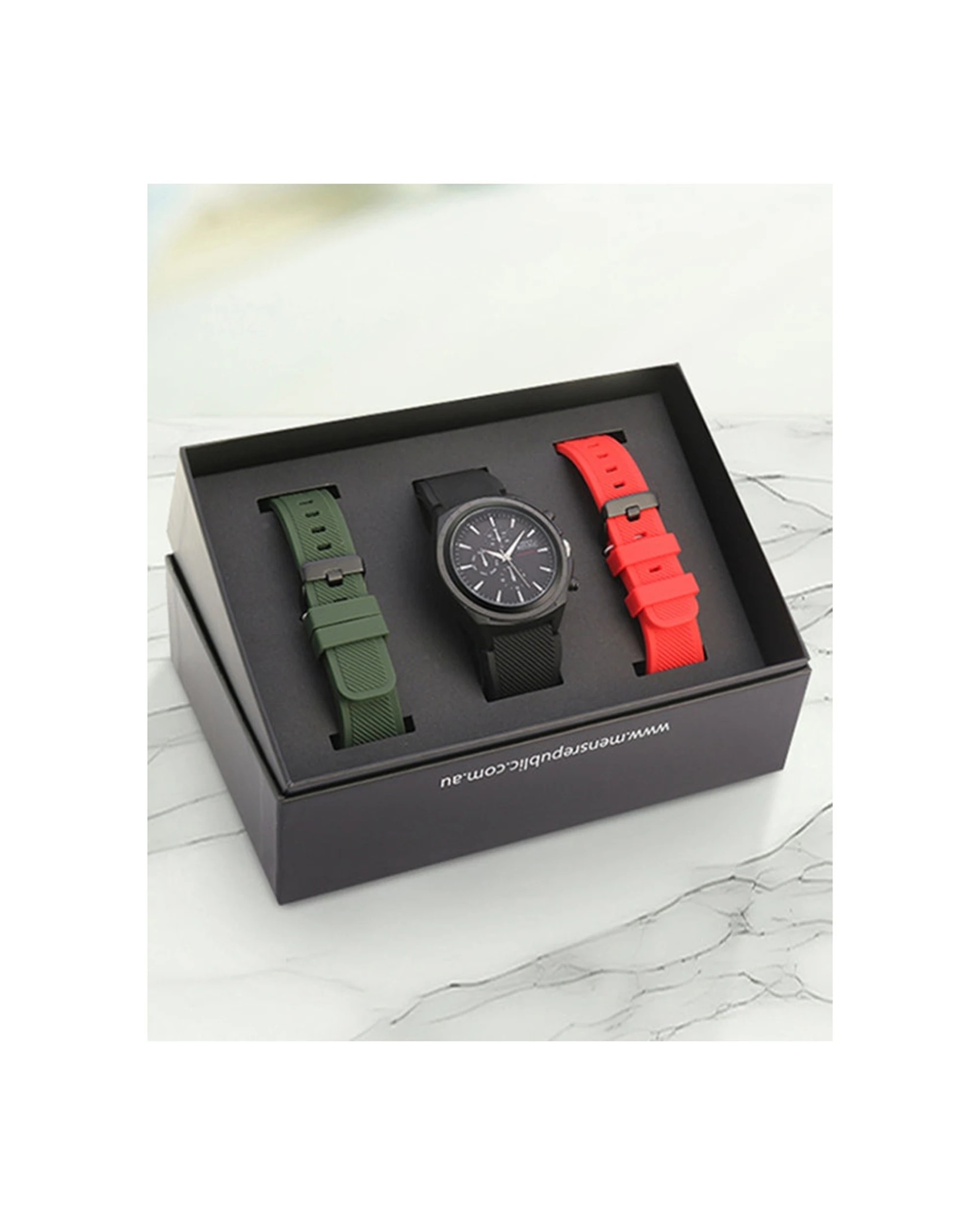 3 Men'S Republic Watch Set With Replaceable Bands - Multi, 3 of 3