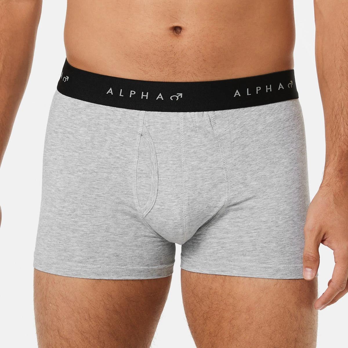 4 3 Pack Fly Front Plain Trunks GREY MARLE, 4 of 8