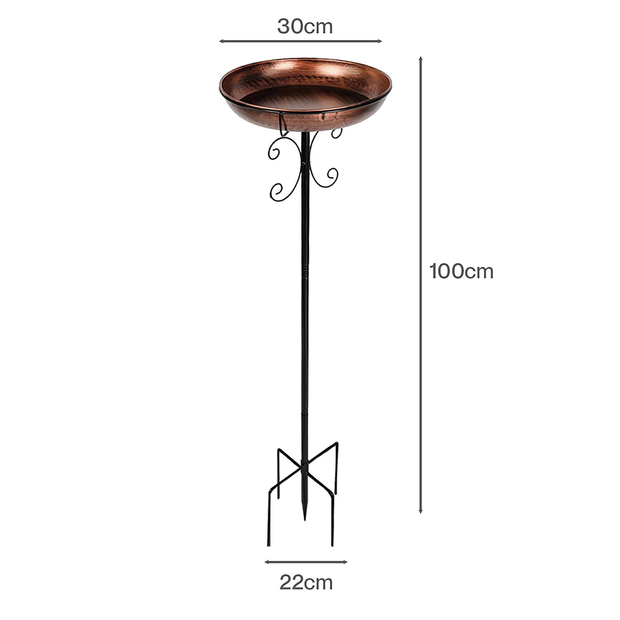 3 Toque Metal Bird Baths Feeder Bronze, 3 of 5