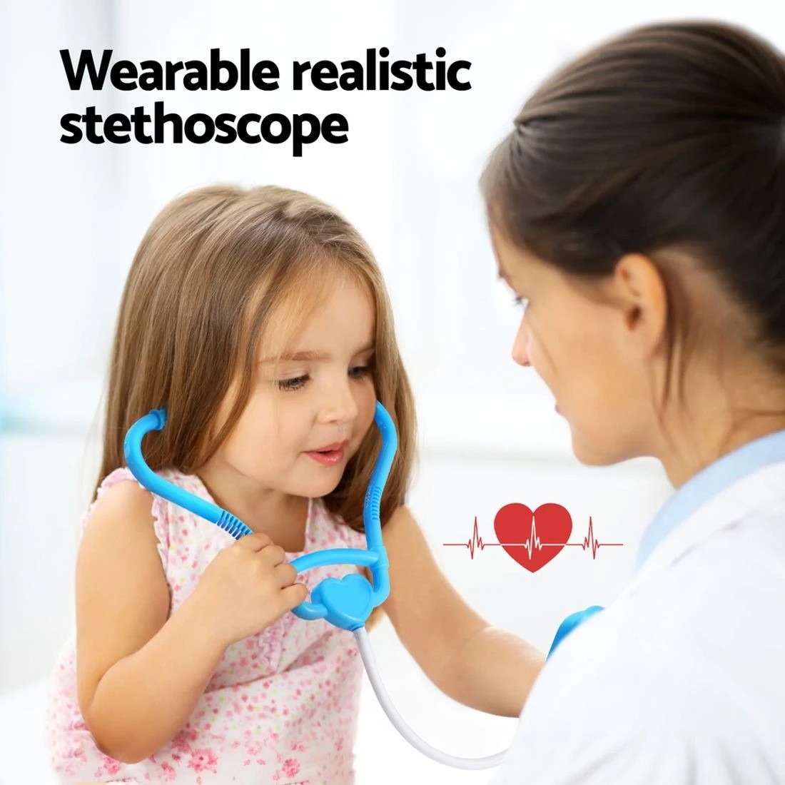 5 Keezi Kids Doctor Nurse Medical Case Pretend PlaySet Stethoscope Medicine Toys - Multi, 5 of 7