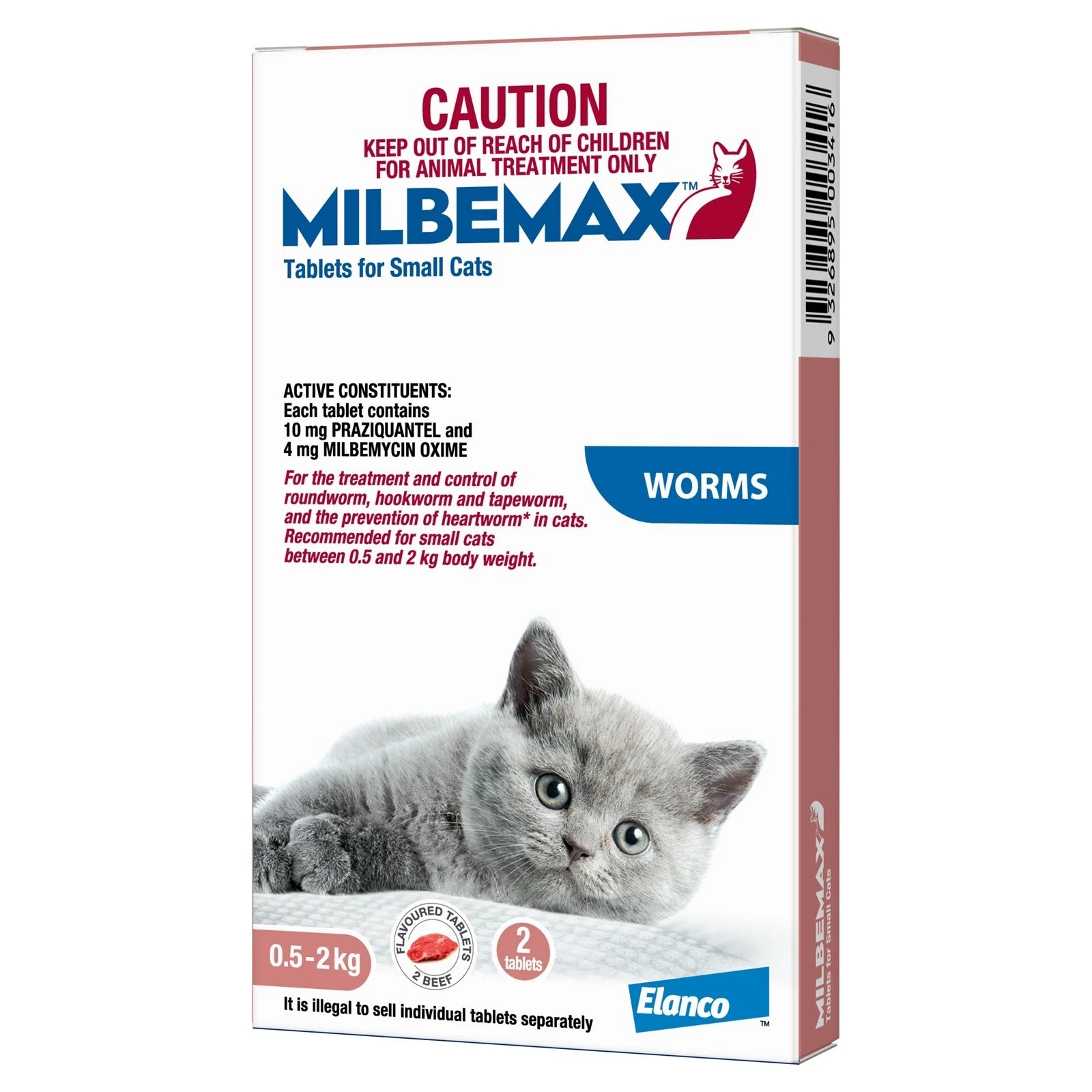 1 Milbemax For Small Cats 0.5-2kg - 2 Pack, 1 of 2