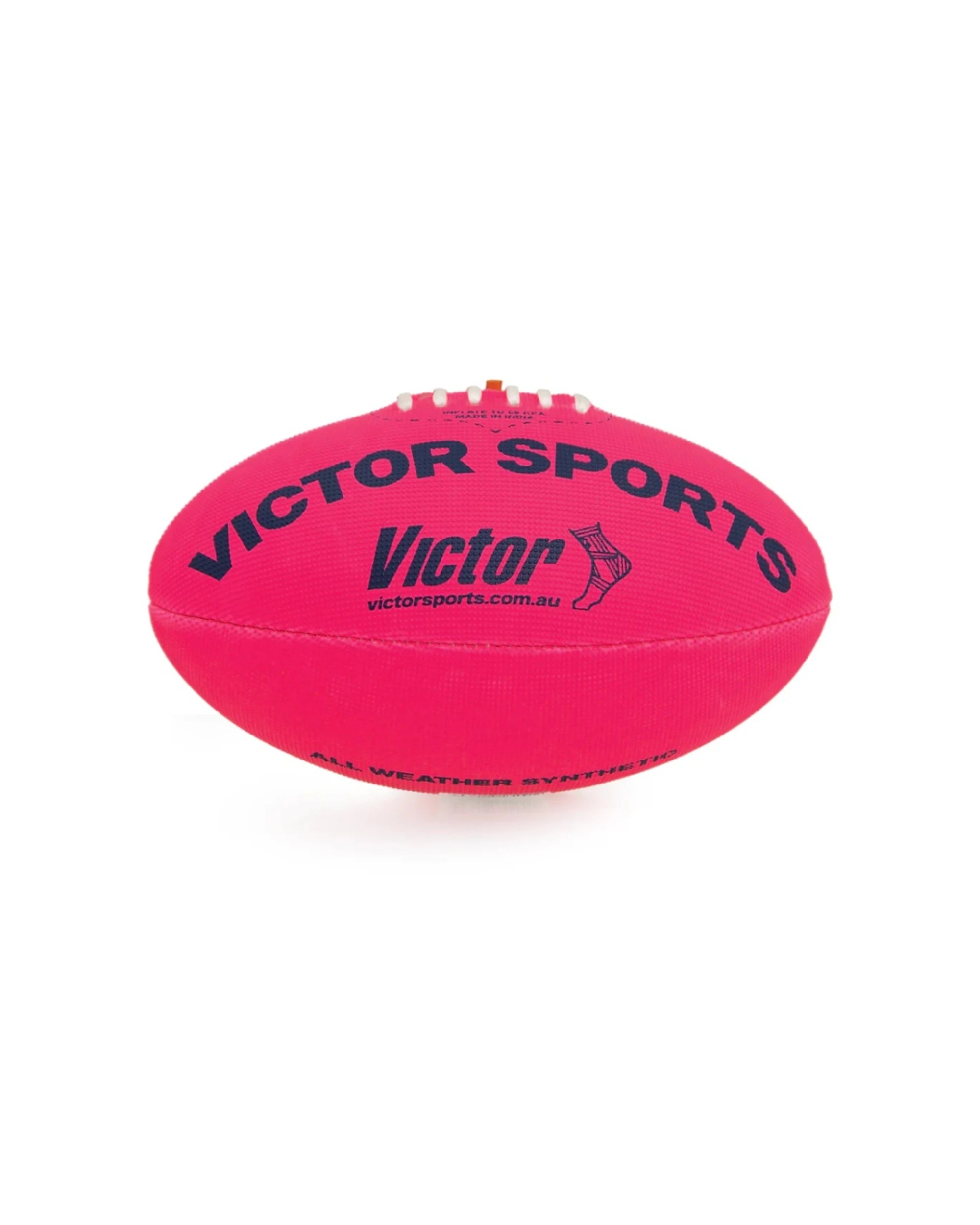 2 Victor Sports Synthetic Football Durable AFL Ball Size 2 Hand-Stitched - Pink, 2 of 4
