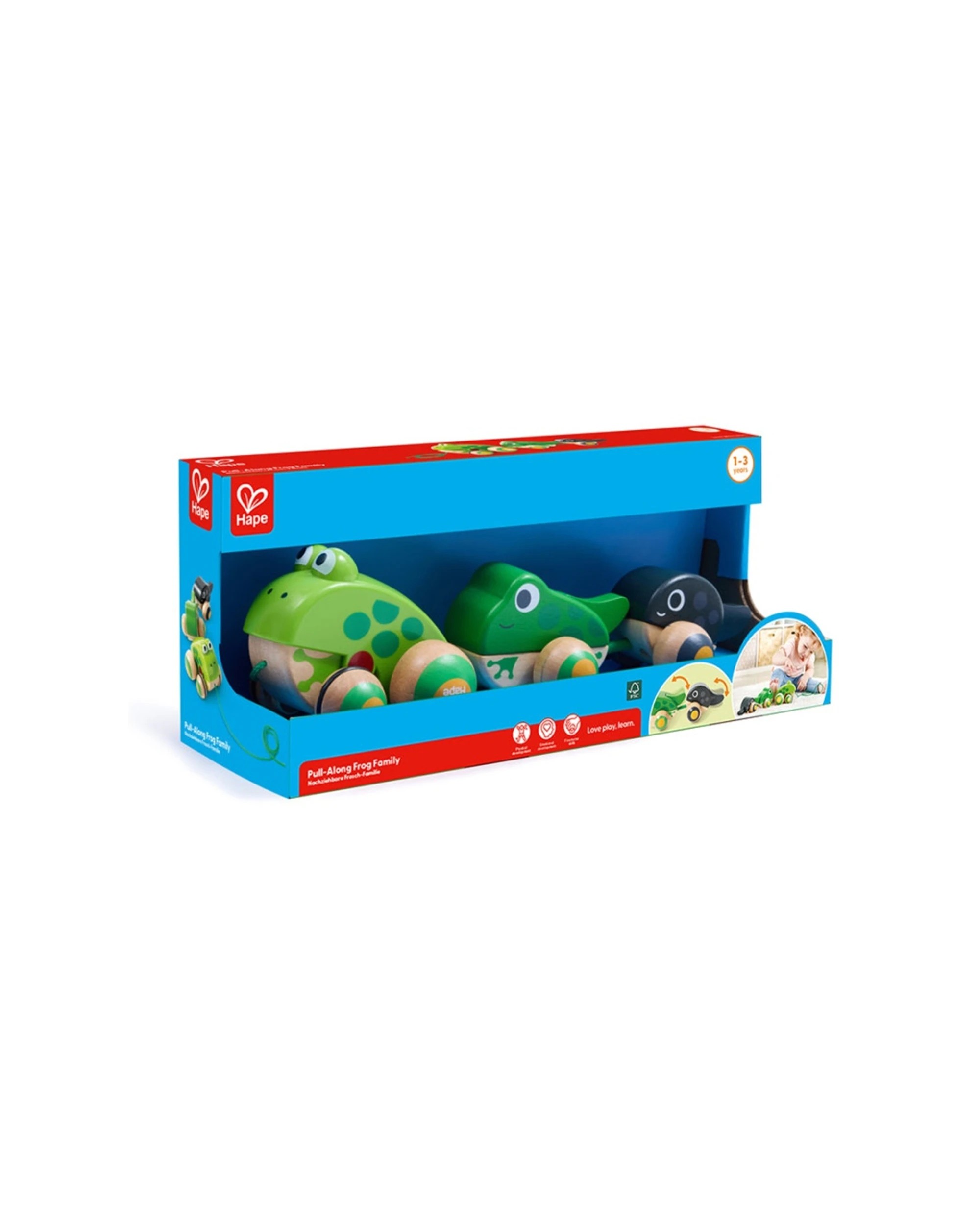 2 Hape Pull-A-Long Frog Family Toy 35.5cm For Kids and Toddlers - Multi, 2 of 3