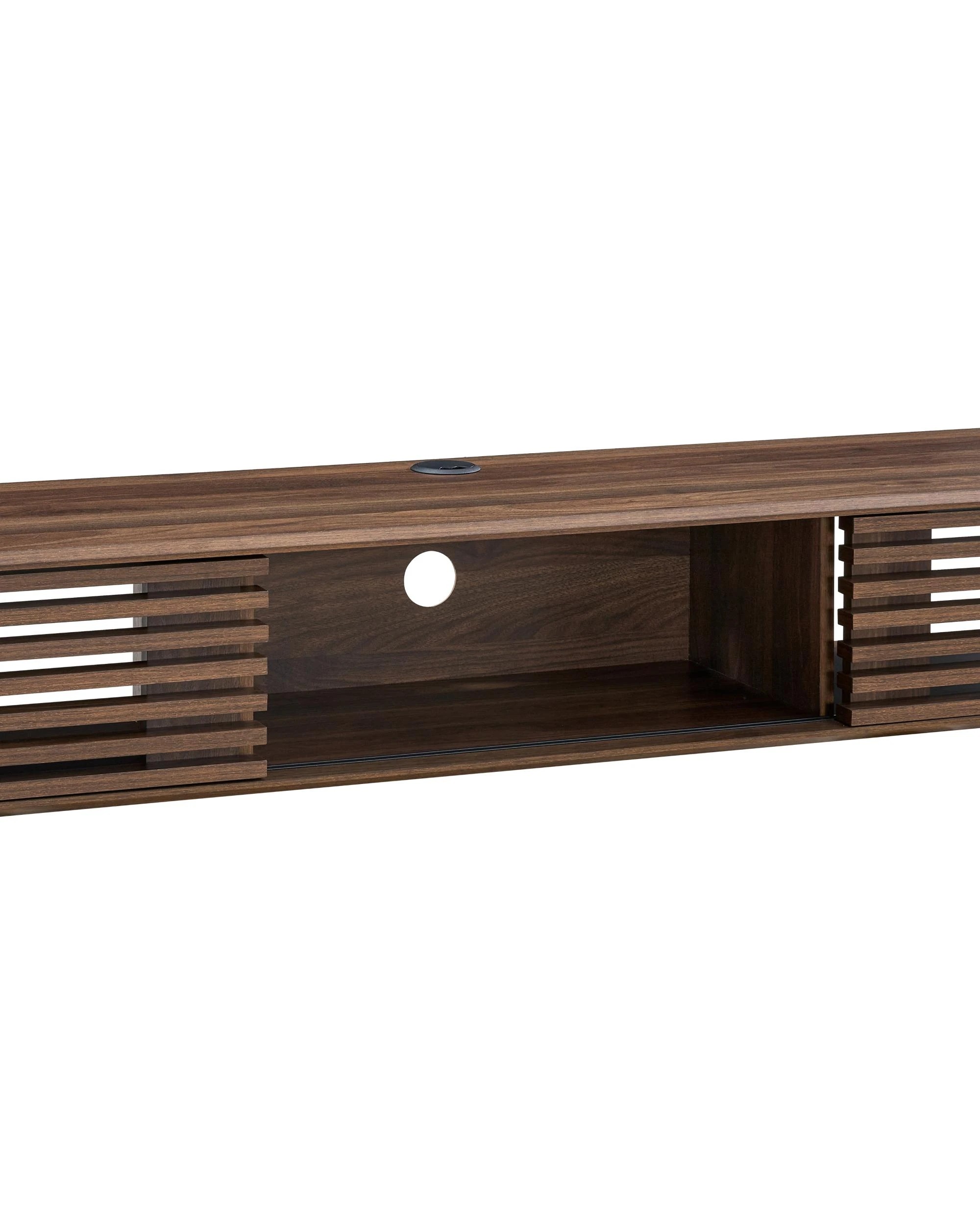 7 Kodu Wall Mount Entertainment TV Unit Floating 2 Doors 180cm Walnut - Brown, 7 of 7