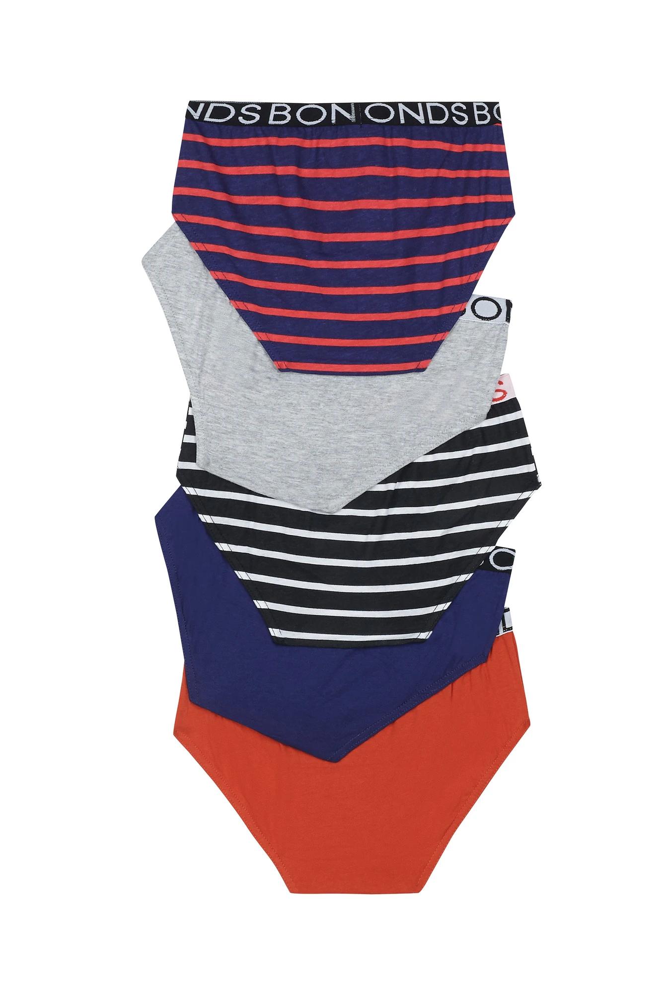 2 Bonds 5 Pack Boys Briefs UWNU5A_X79 NAVY ORANGE STRIPE, 2 of 2